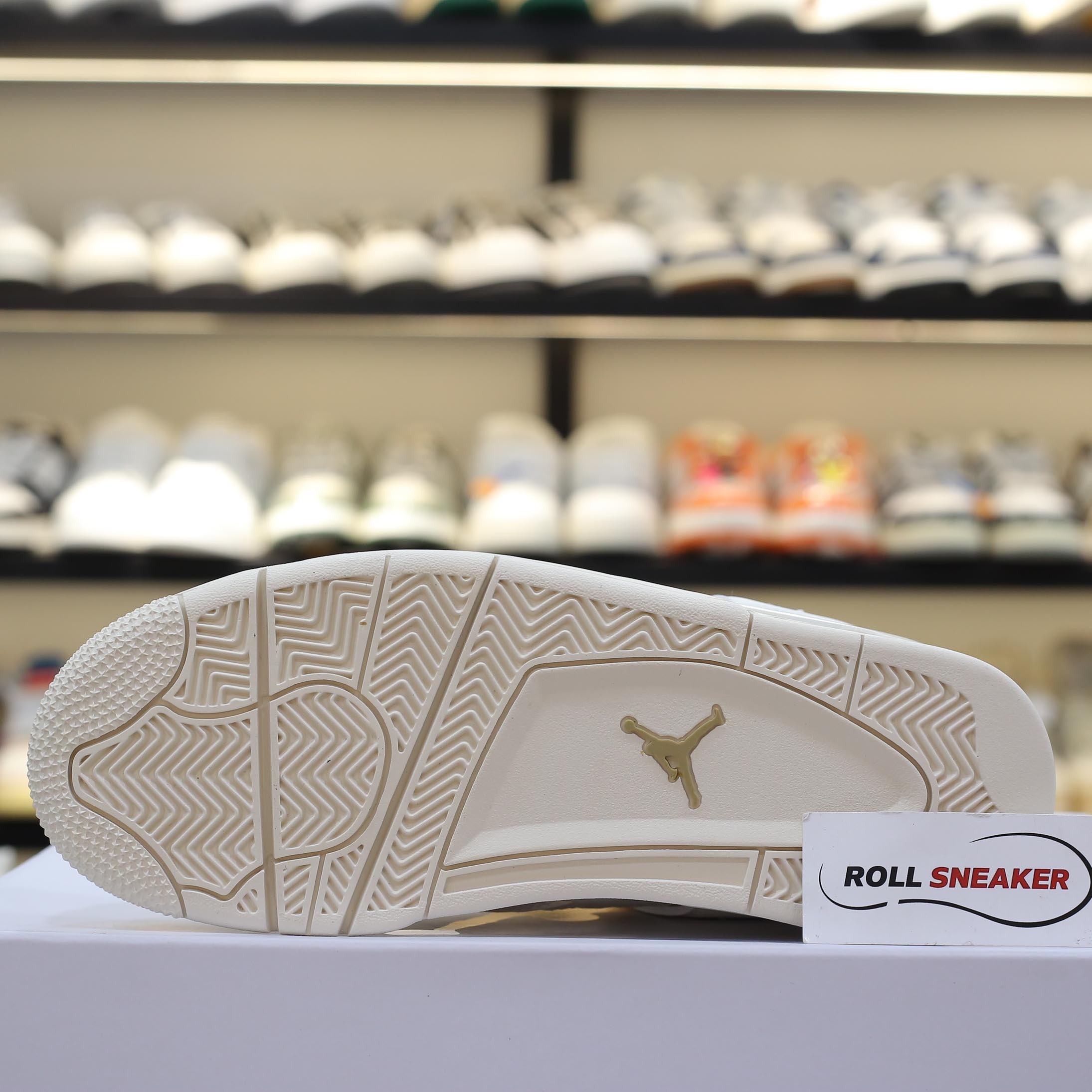 Giày Nike Air Jordan 4 Sail Metallic Gold Like Auth