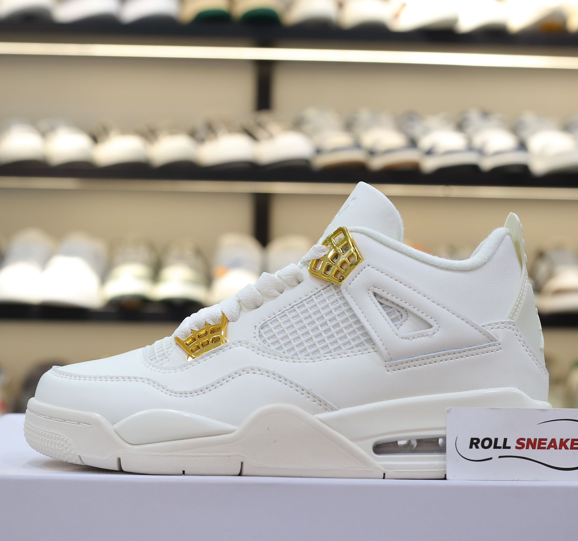 Giày Nike Air Jordan 4 Sail Metallic Gold Like Auth