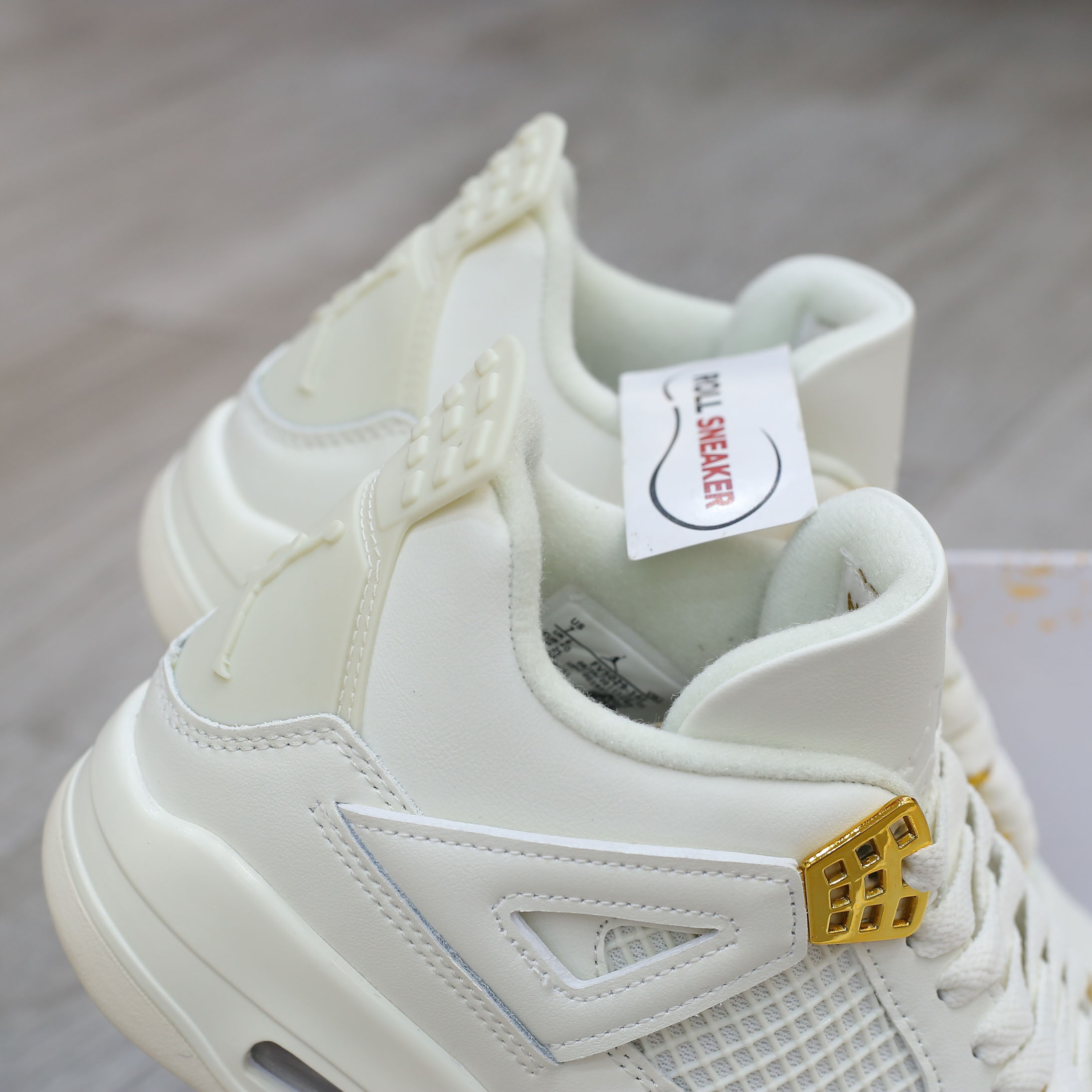 Giày Nike Air Jordan 4 Sail Metallic Gold Like Auth