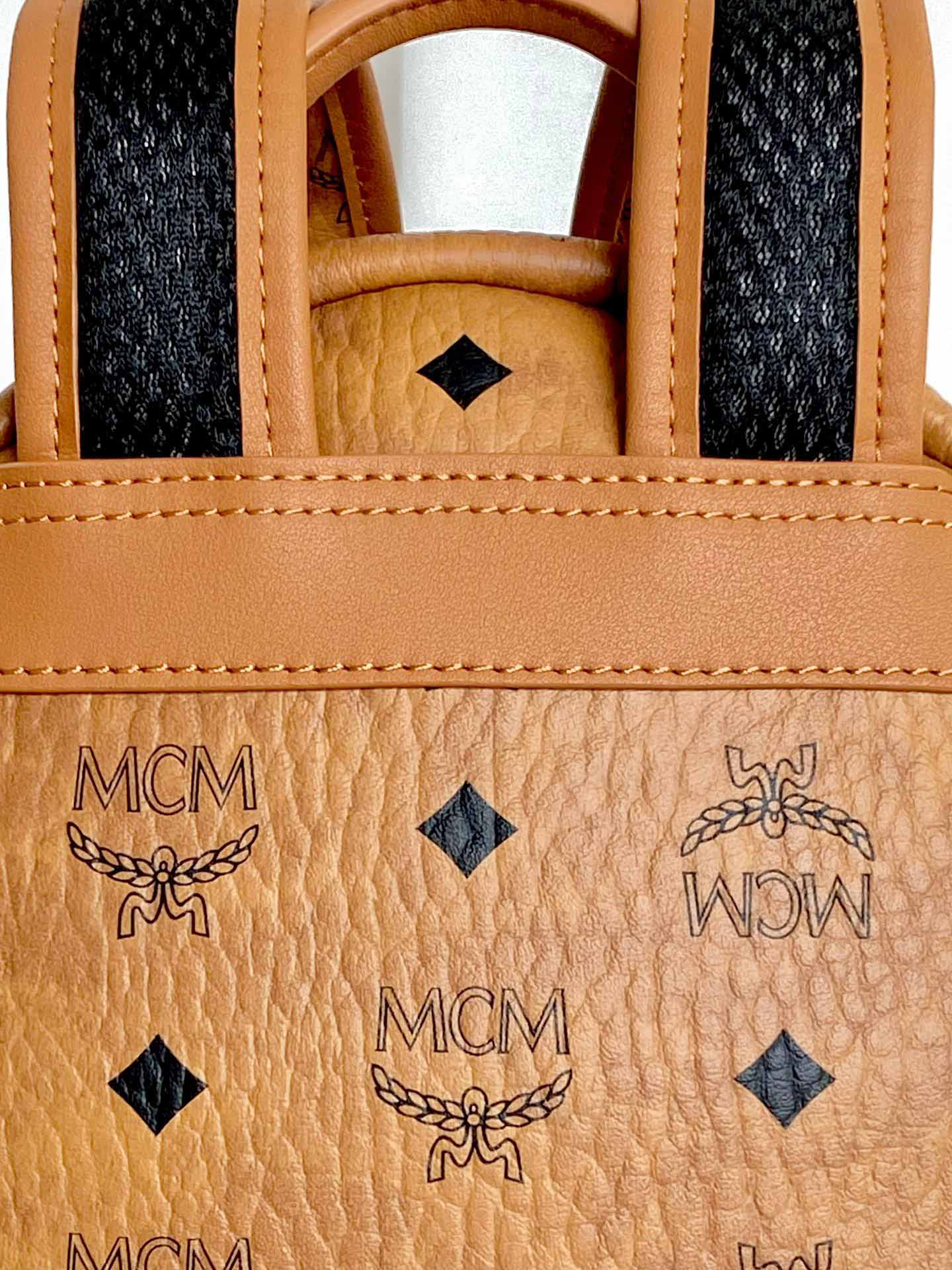Balo MCM Stark Side Studs Visetos màu Cognac Mini Best Quality