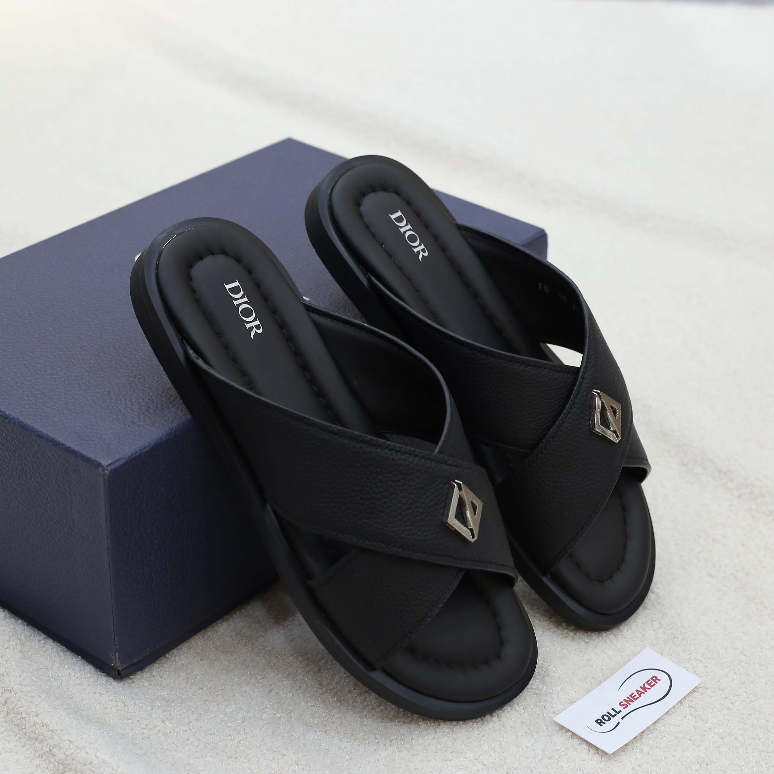 Dép Dior Alias Sandal Black Grained Calfskin Best Quality
