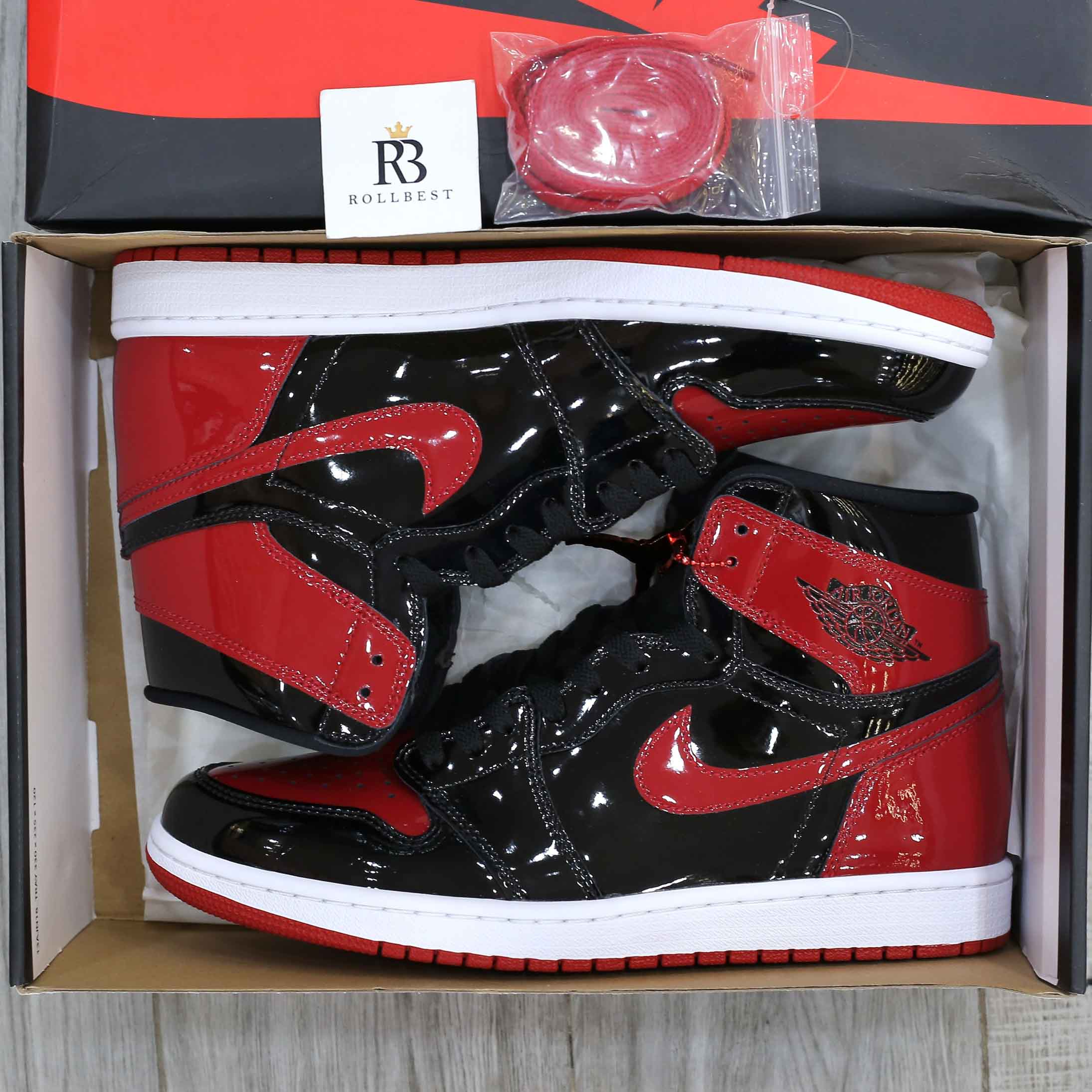 Giày Air Jordan 1 Retro High OG GS 'Patent Bred' Best Quality