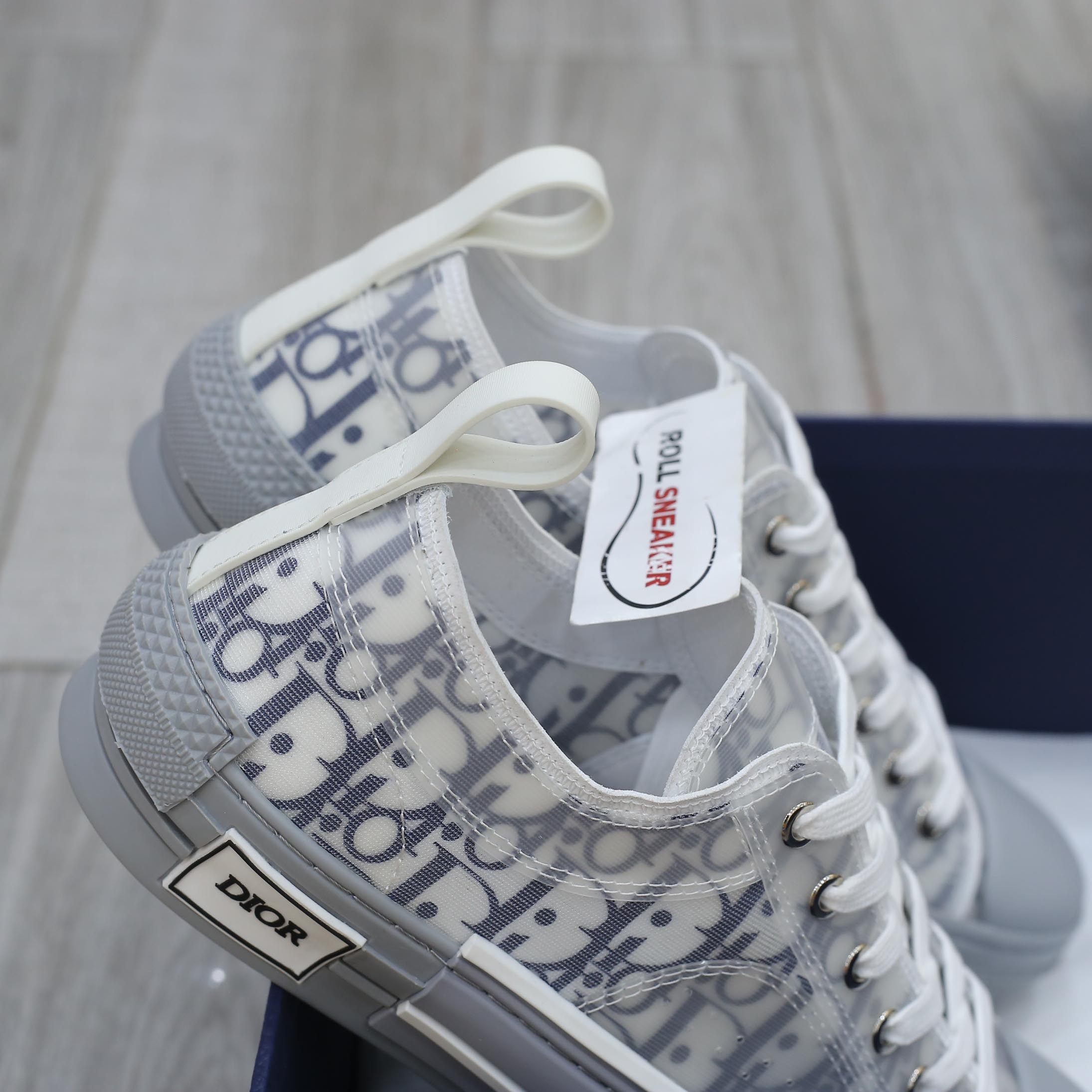 Giày Dior B23 Low White Navy Blue