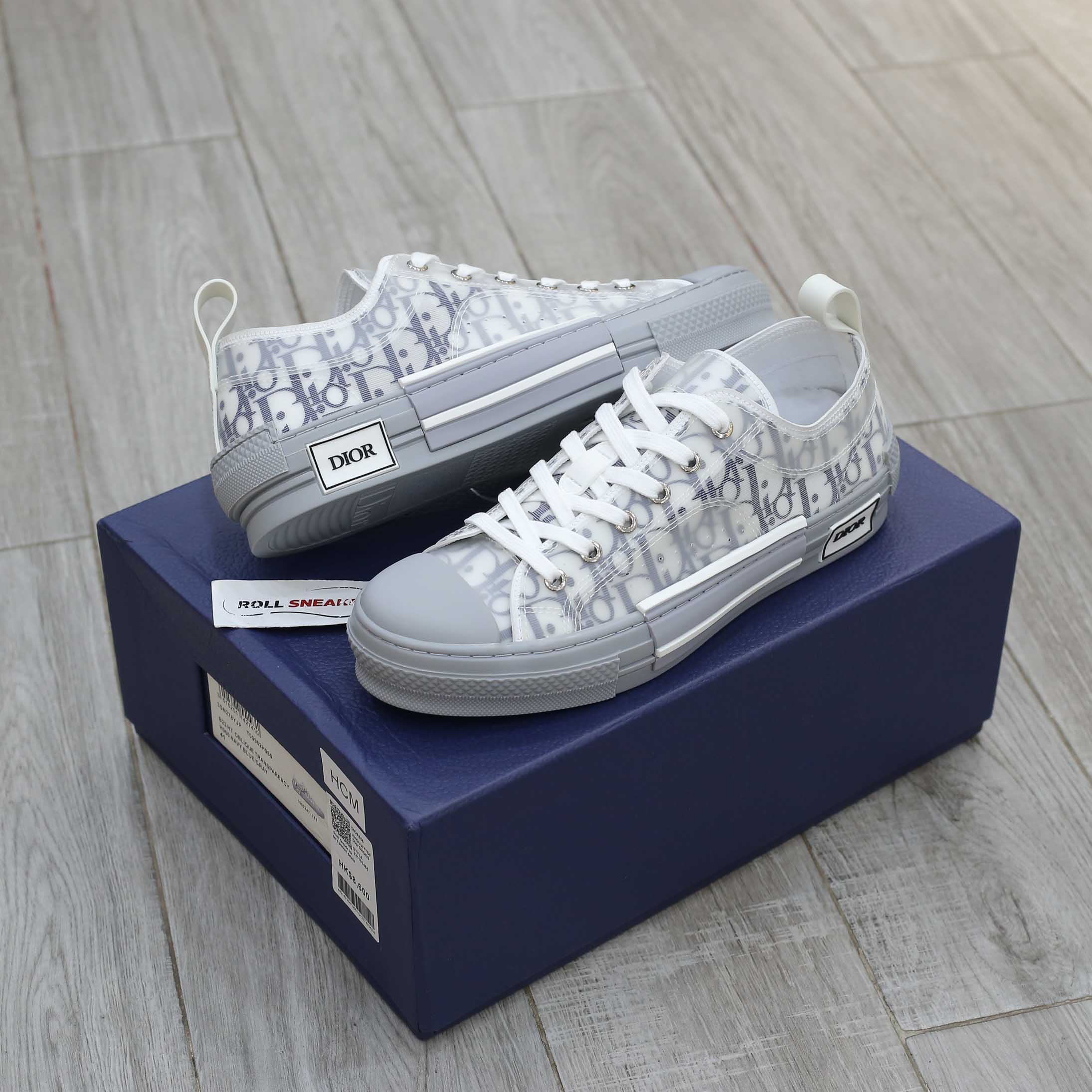 Giày Dior B23 Low White Navy Blue
