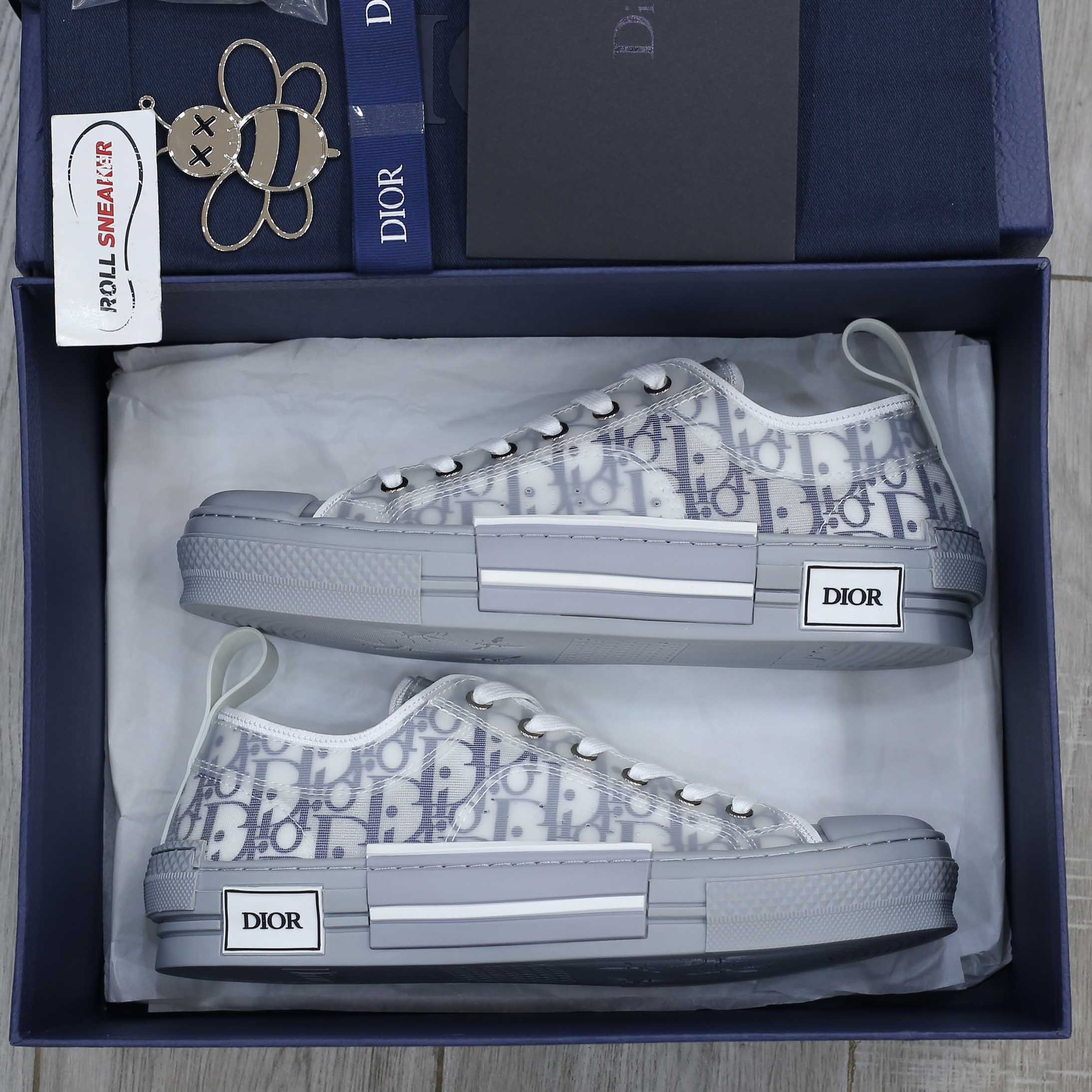 Giày Dior B23 Low White Navy Blue