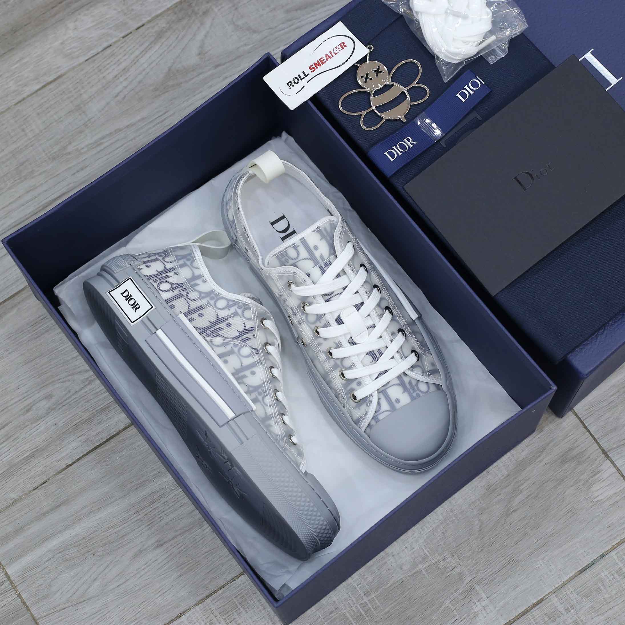 Giày Dior B23 Low White Navy Blue