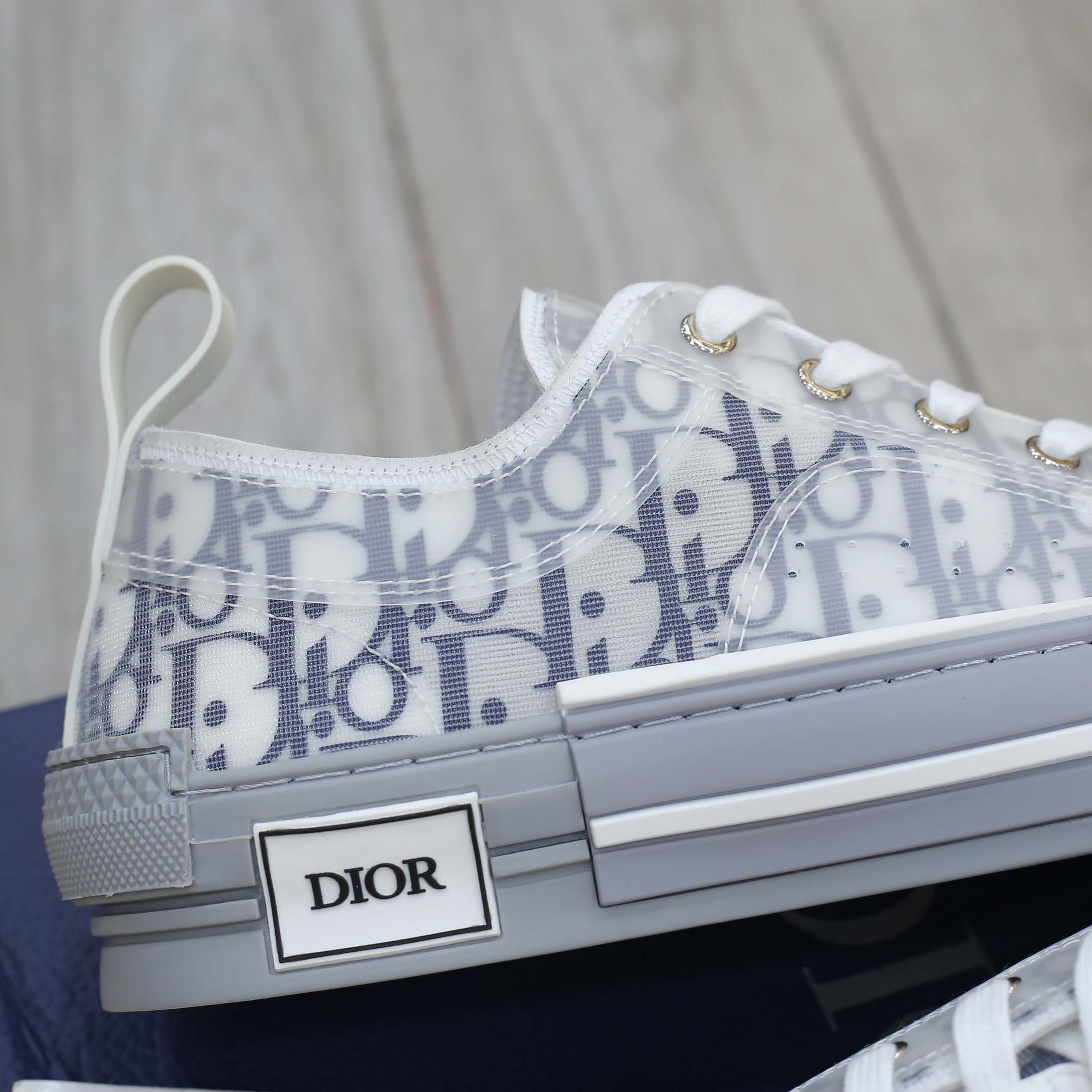 Giày Dior B23 Low White Navy Blue