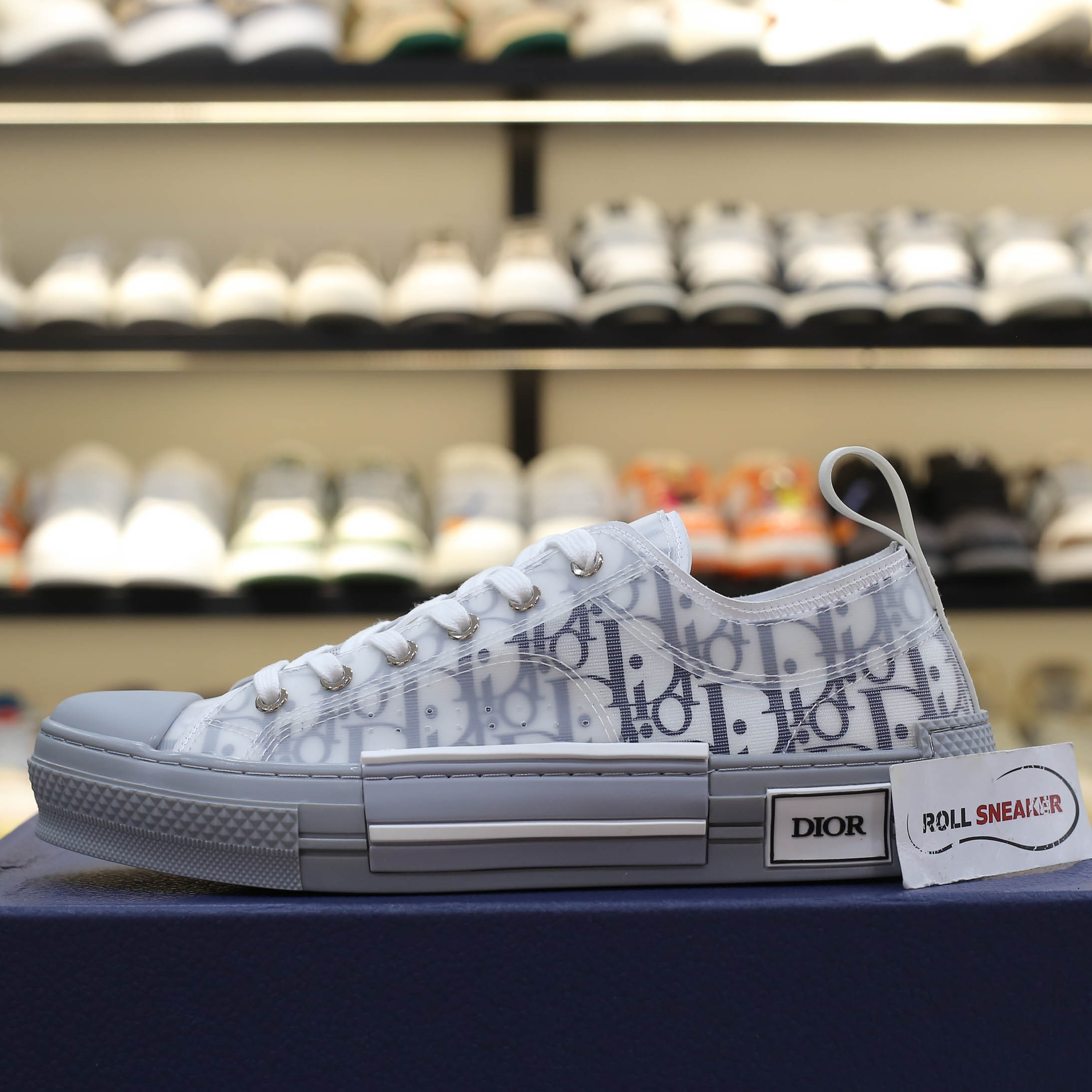 Giày Dior B23 Low White Navy Blue