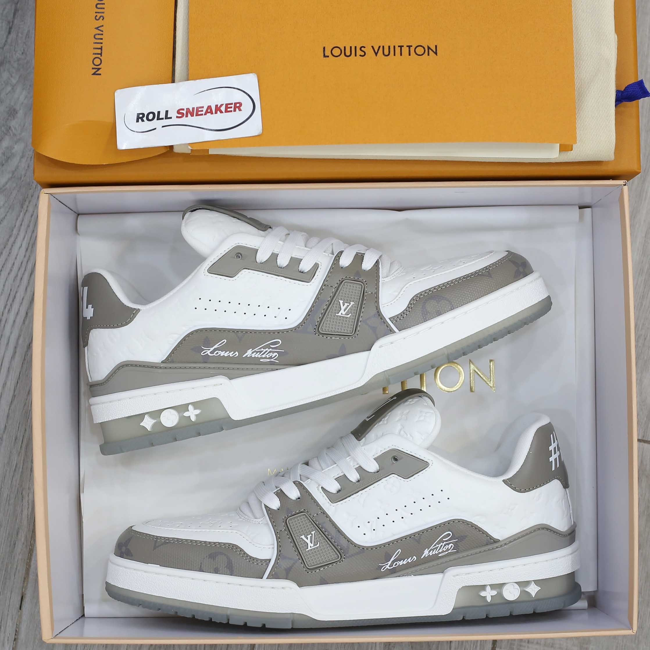 Giày Louis Vuiton #54 Trainer Arch Light Grey White Like Auth