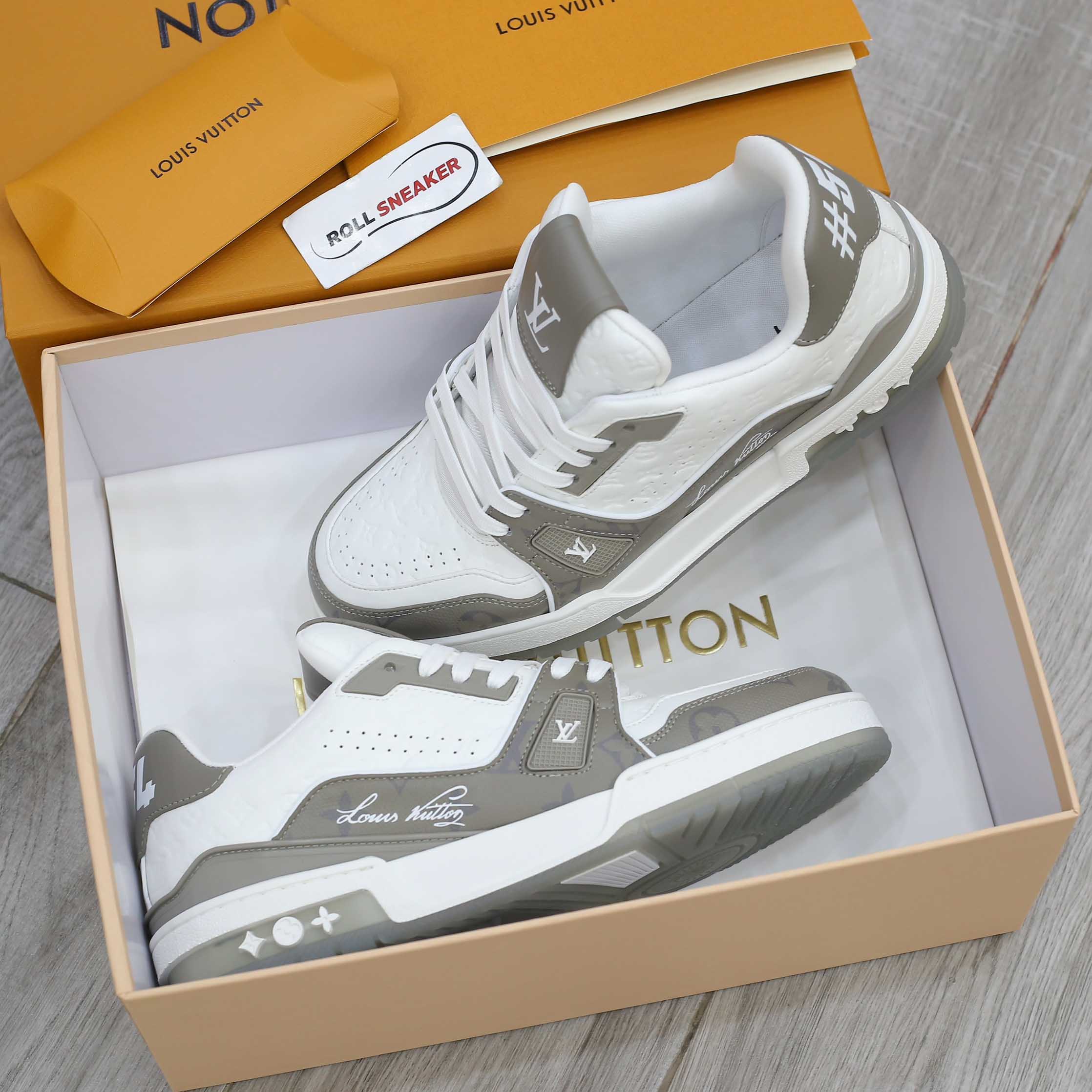 Giày Louis Vuiton #54 Trainer Arch Light Grey White Like Auth