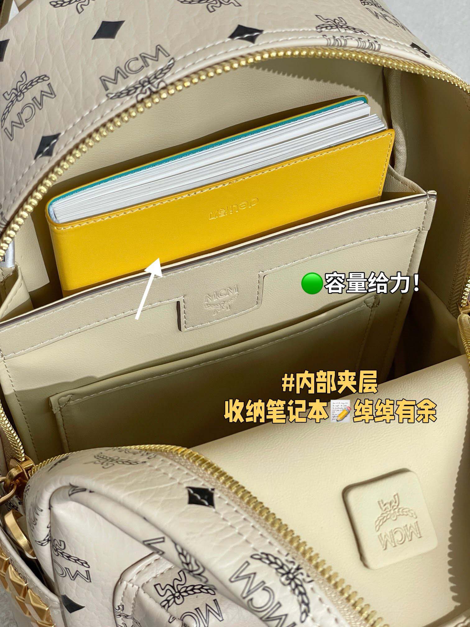 Balo MCM Stark Side Studs White Small Best Quality