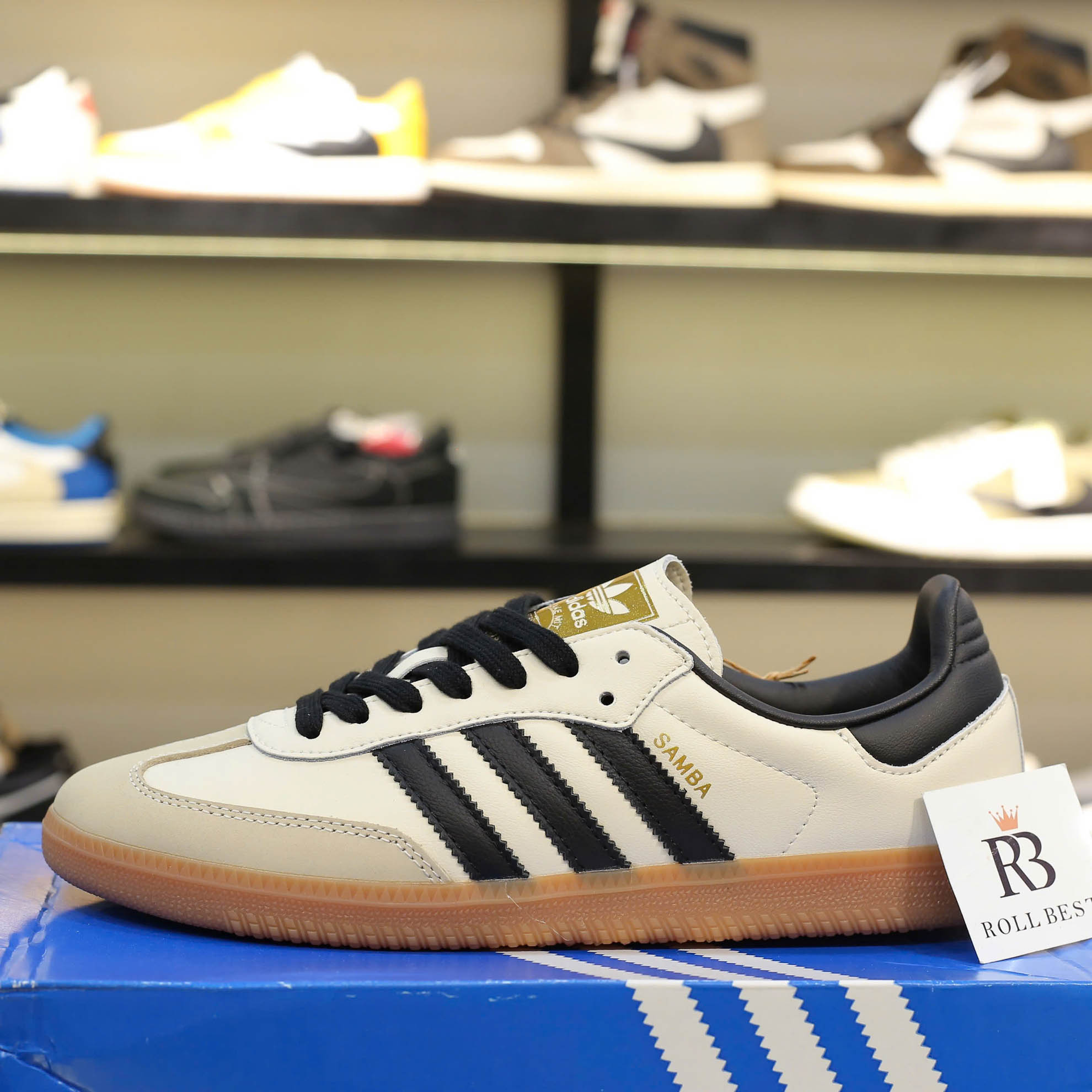 Giày Adidas Samba OG White Black Sand Strata Best Quality