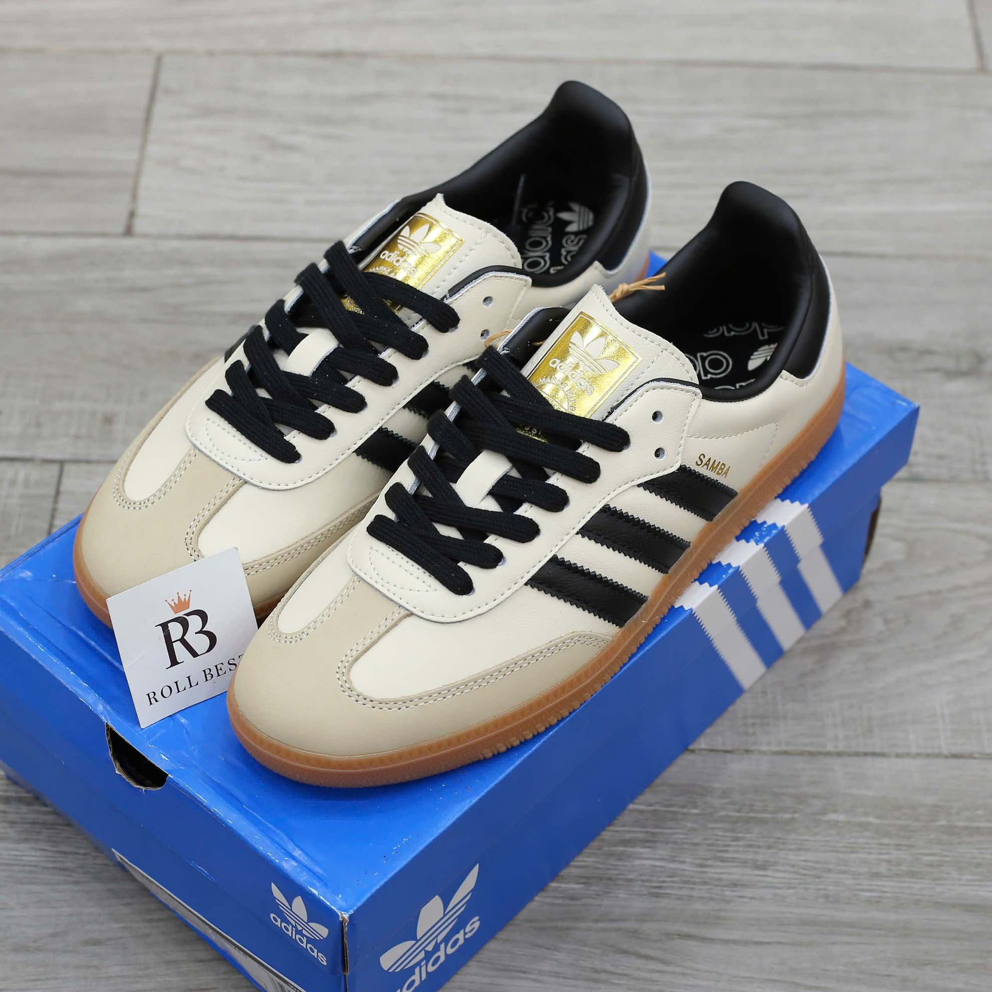 Giày Adidas Samba OG White Black Sand Strata Best Quality