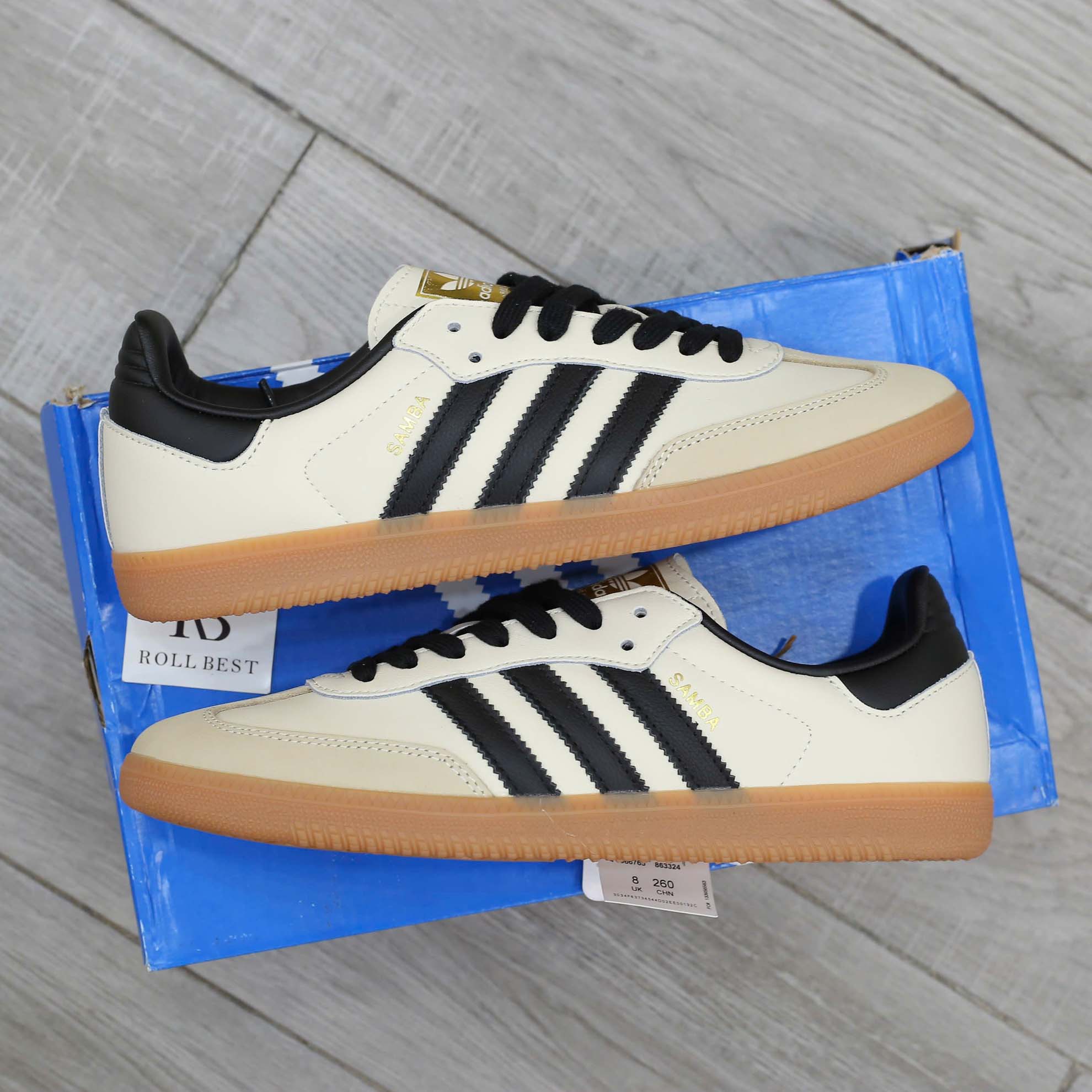 Giày Adidas Samba OG White Black Sand Strata Best Quality