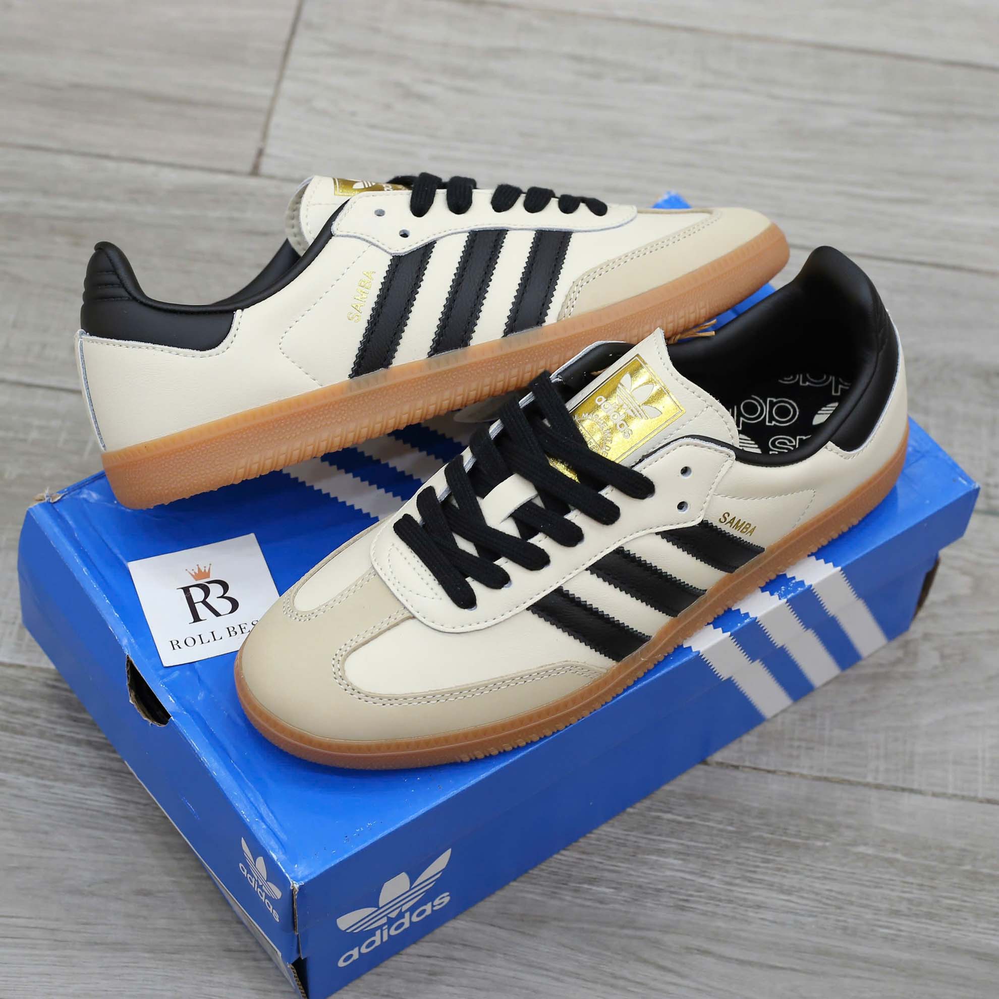 Giày Adidas Samba OG White Black Sand Strata Best Quality