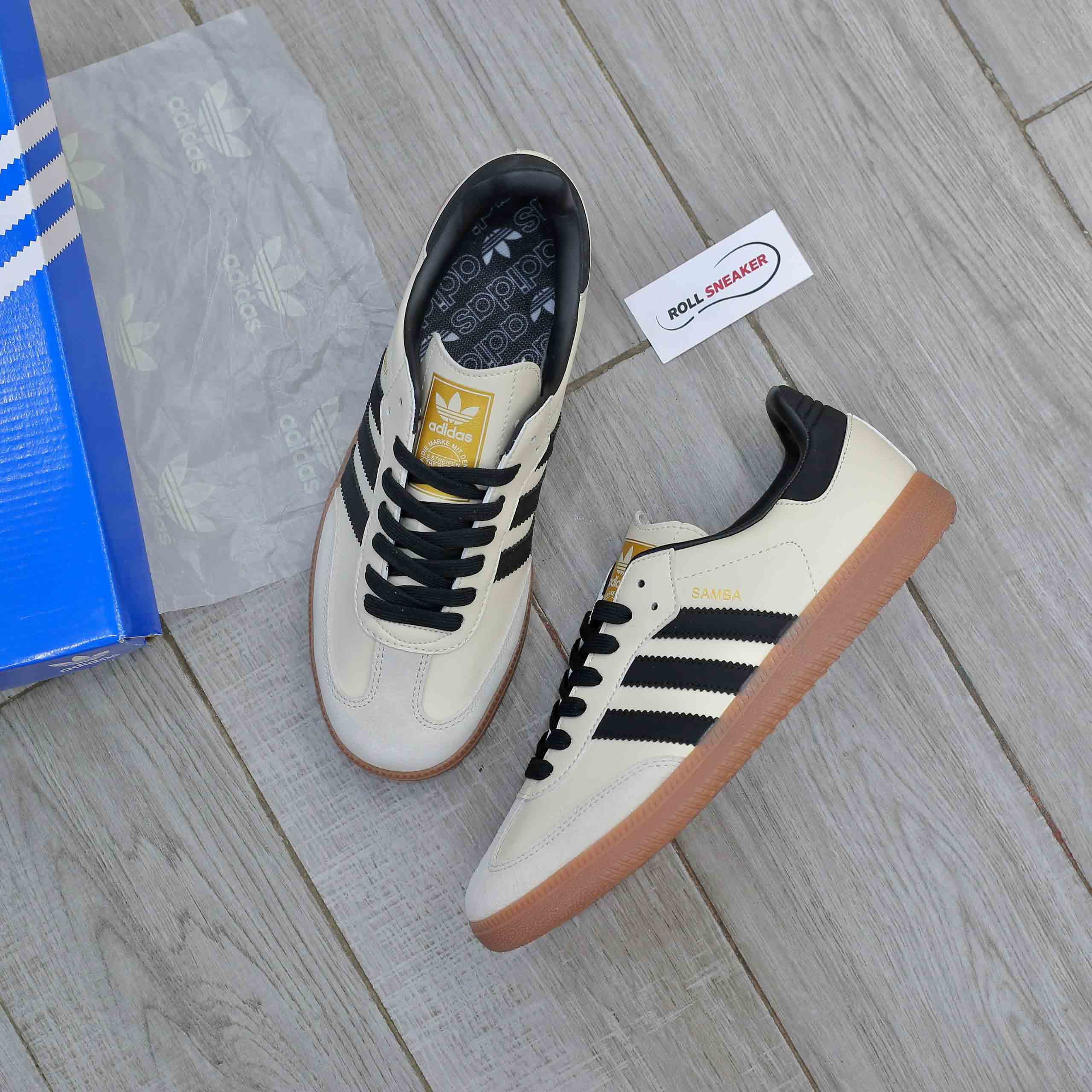 Giày Adidas Samba OG  White Black Sand Strata Like Auth