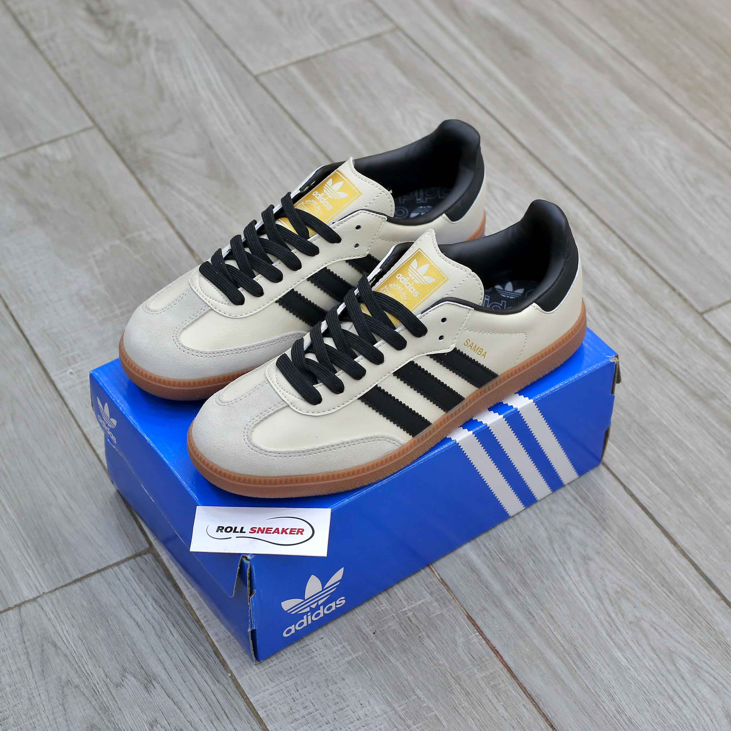 Giày Adidas Samba OG  White Black Sand Strata Like Auth