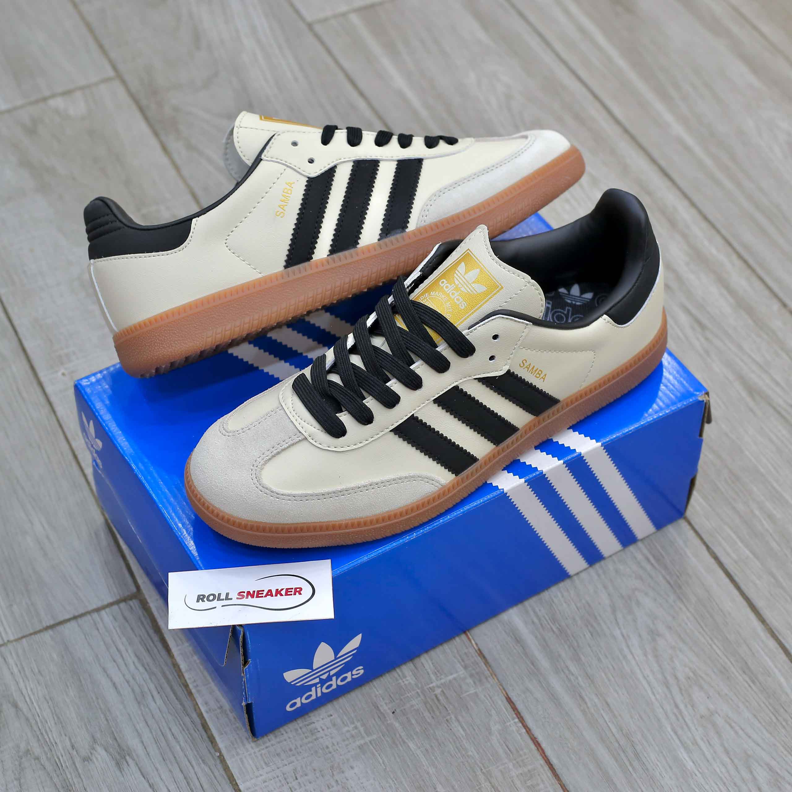 Giày Adidas Samba OG  White Black Sand Strata Like Auth