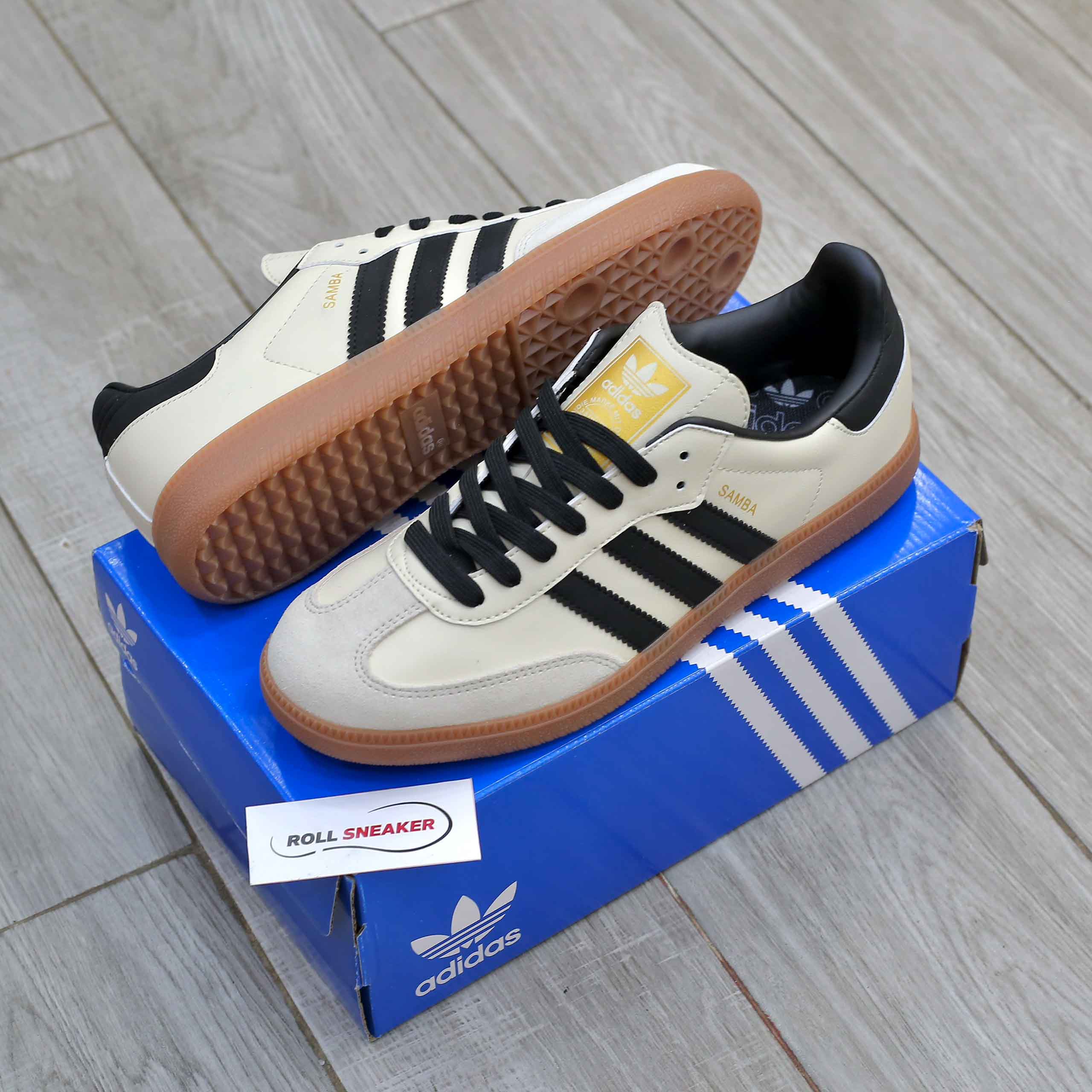 Giày Adidas Samba OG  White Black Sand Strata Like Auth