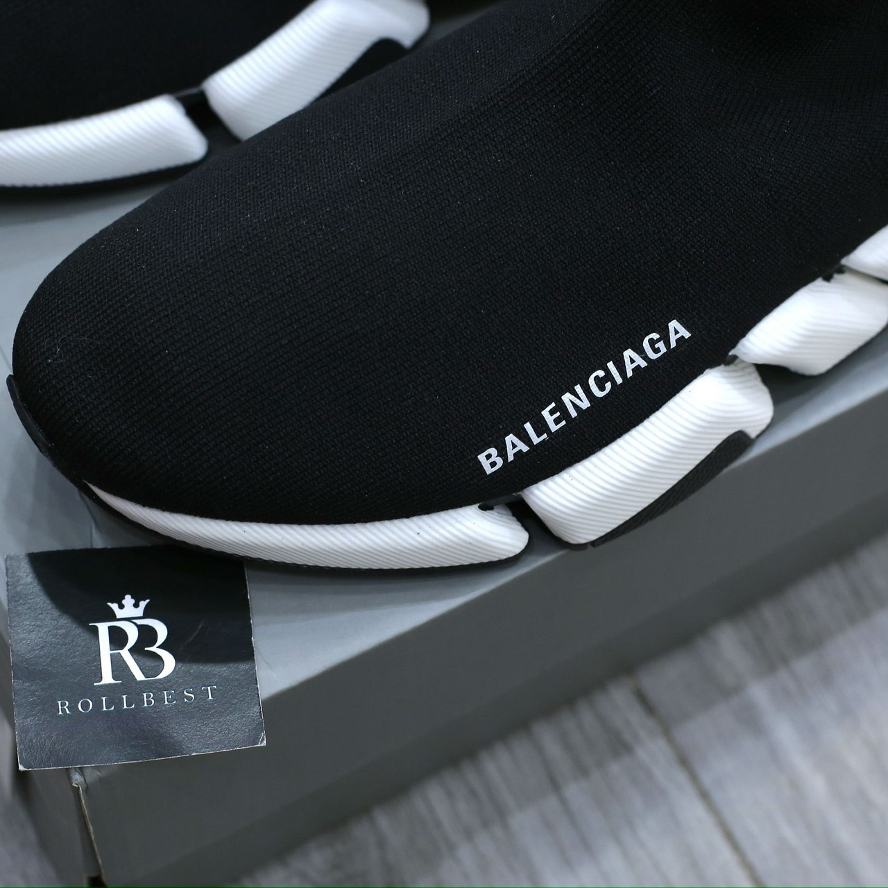 Giày Balenciaga Man Black And White Speed 2.0 Best Quality