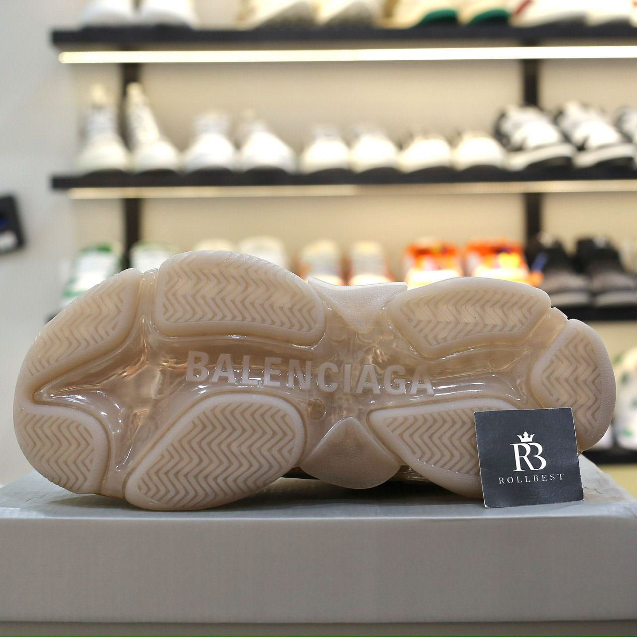 Giày Balenciaga  Triple S Clear Sole Sneaker in Brown Like Auth