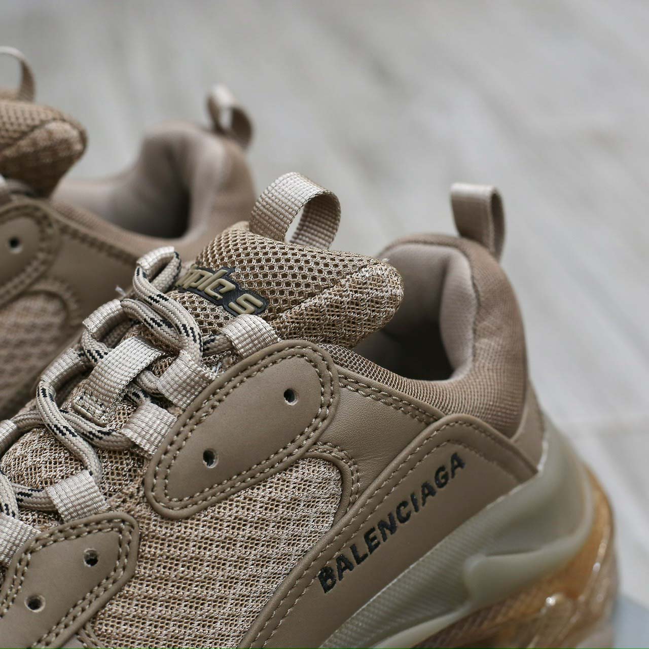 Giày Balenciaga  Triple S Clear Sole Sneaker in Brown Like Auth