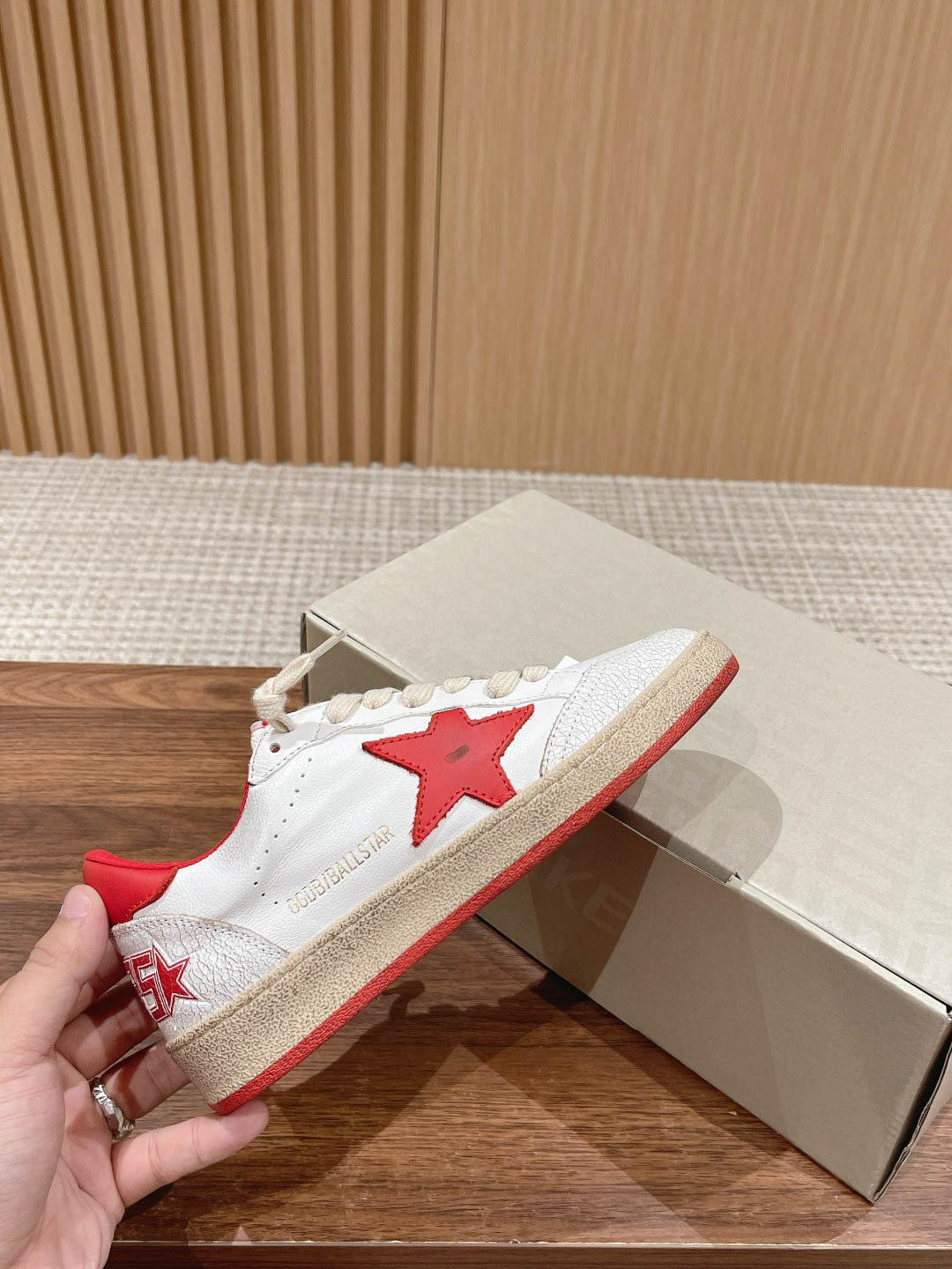 Giày Golden Goose Ball Star White Red Best Quality