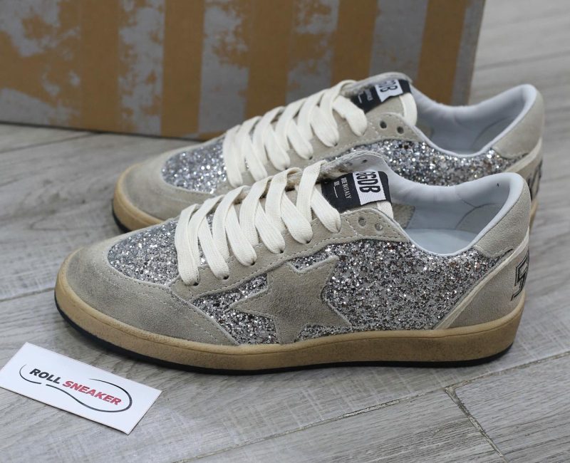 Giày Golden Goose Glitter Ball Star Sneakers Silver Best Quality