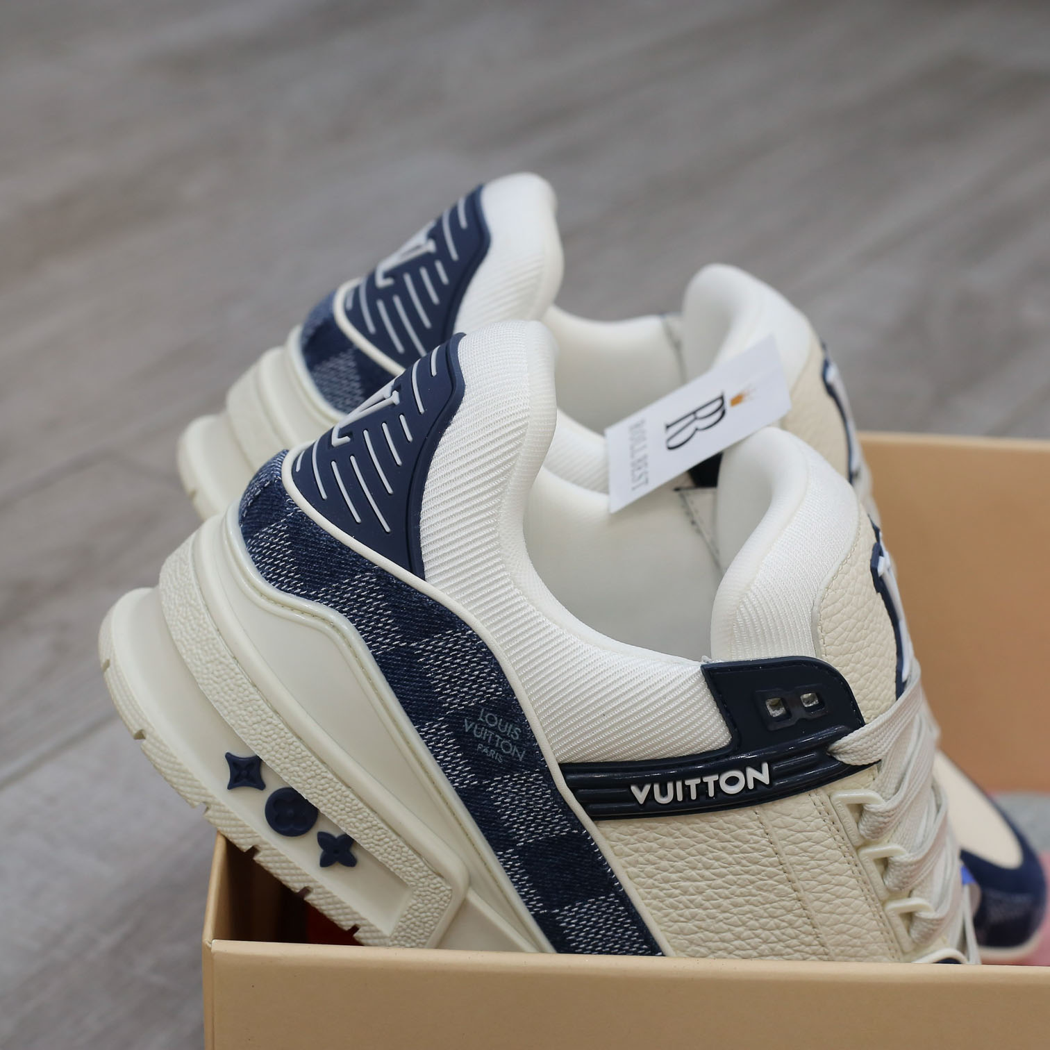 Giày Louis Vuitton LV Trainer Damier Denim Blue Best Quality