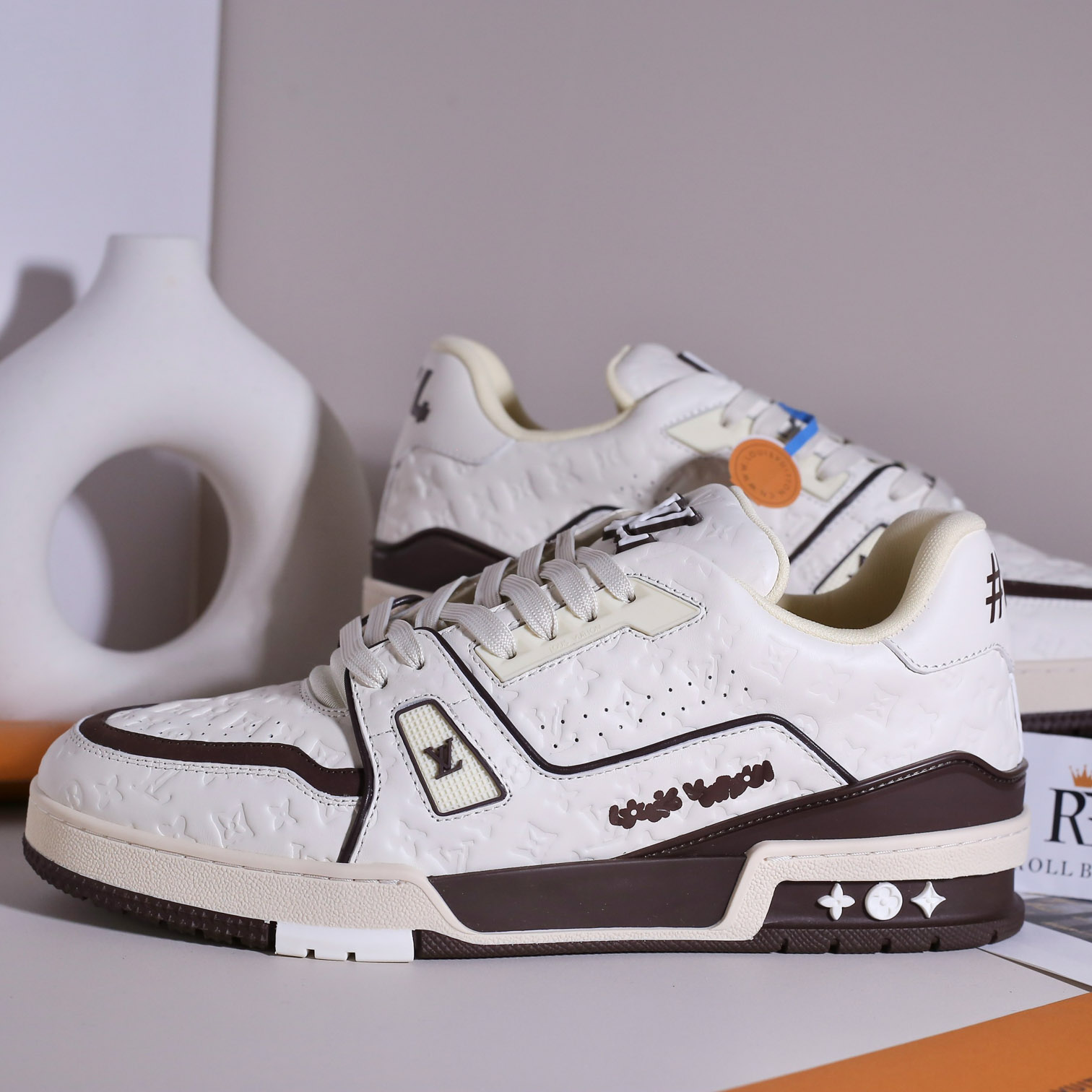 Giày Louis Vuitton LV Trainer Maxi Monogram Denim Black Best Quality