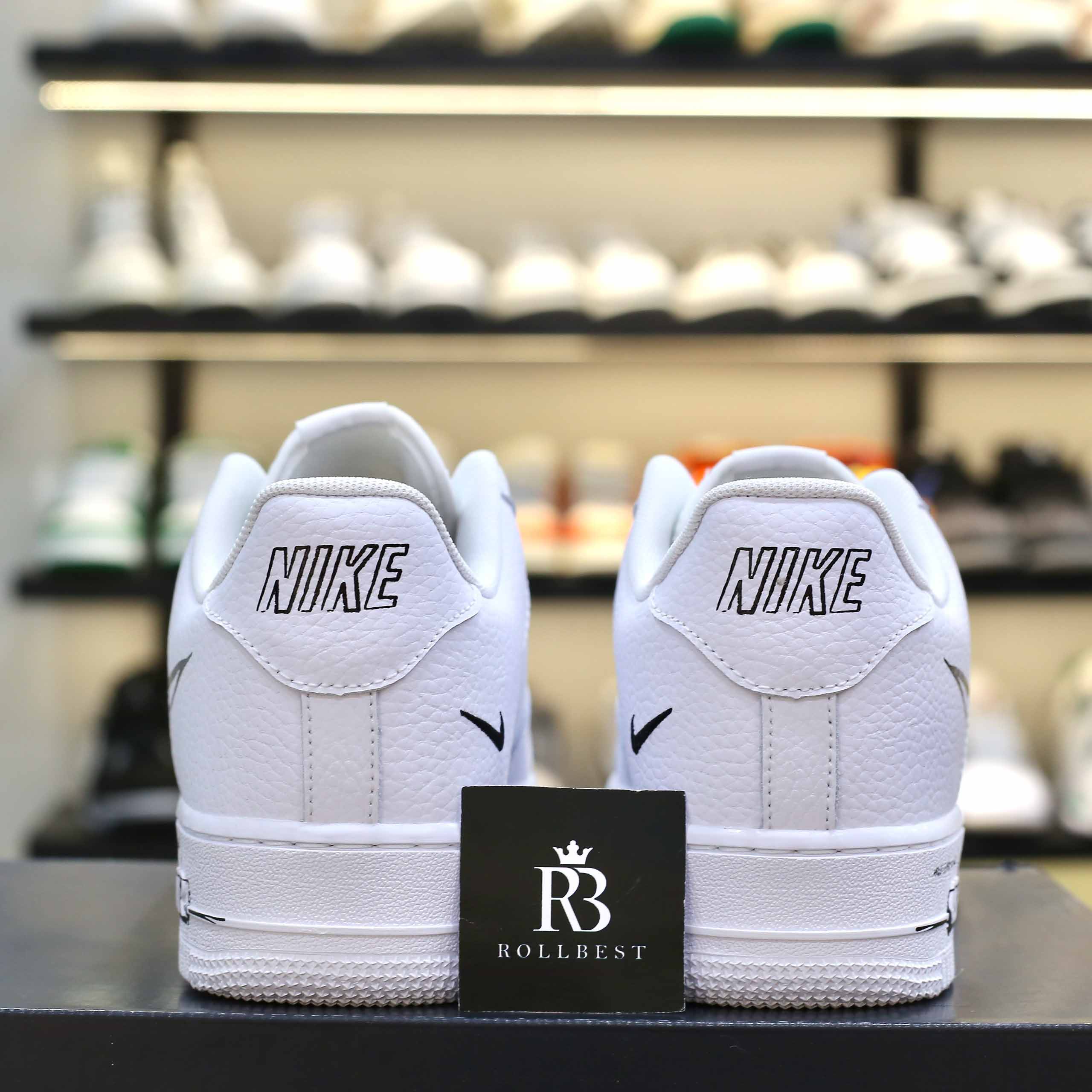 Giày Nike Air Force 1 Low GS 'Doodle Swoosh White Black Best Quality