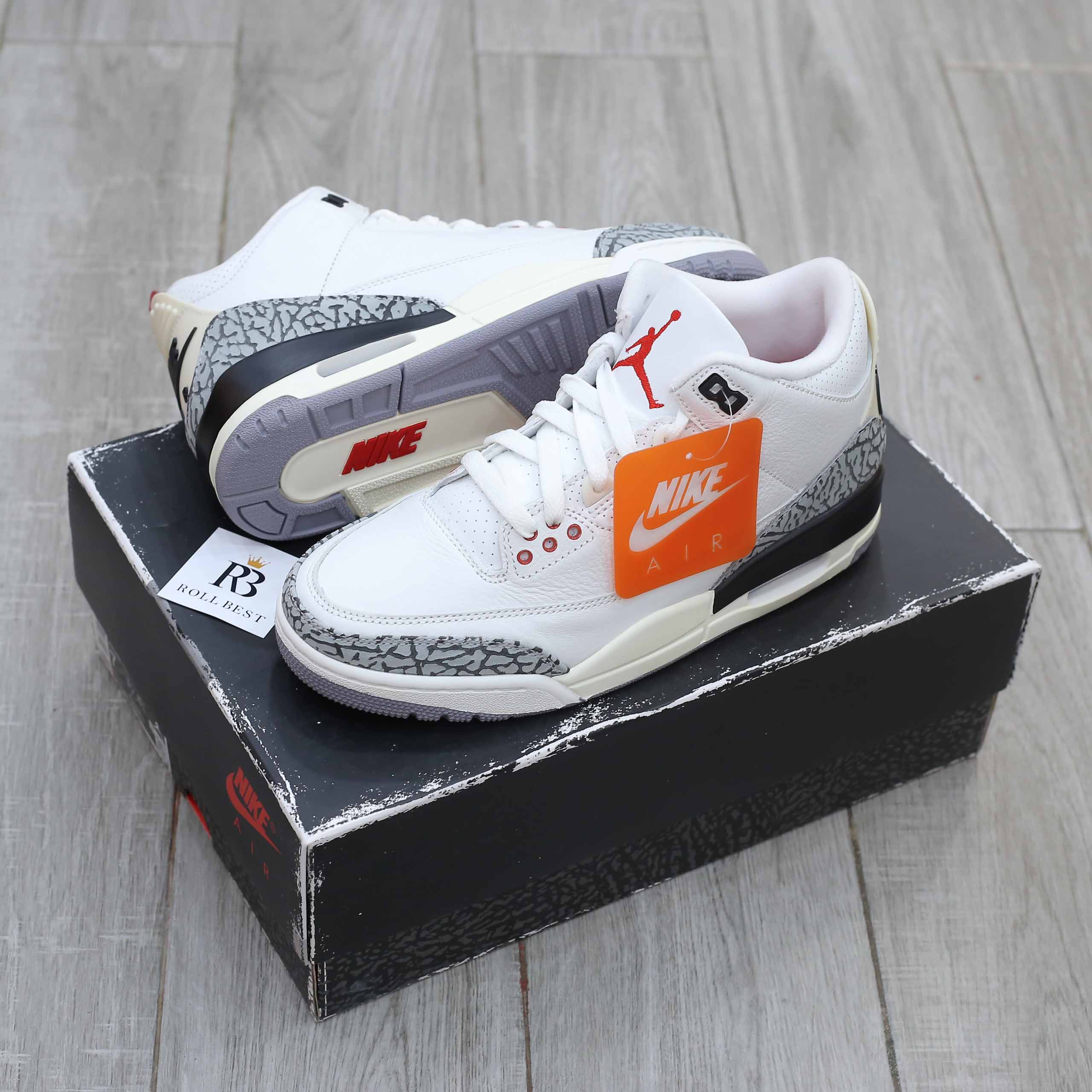 Giày Nike Air Jordan 3 Retro White Cement Reimagined Best Quality