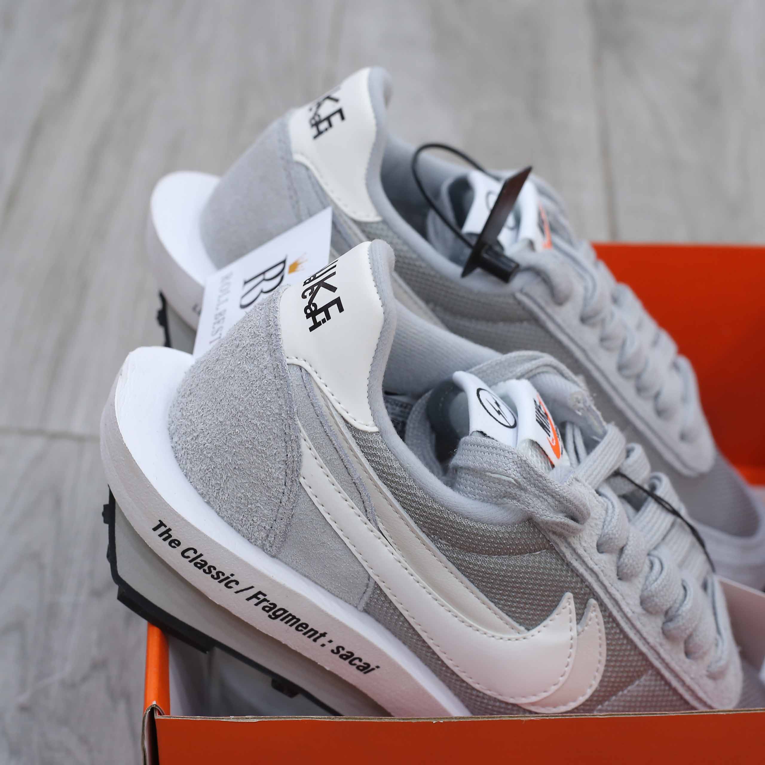 Giày Nike Fragment Design x Sacai x LDV Waffle ‘Light Smoke Grey’ Best Quality