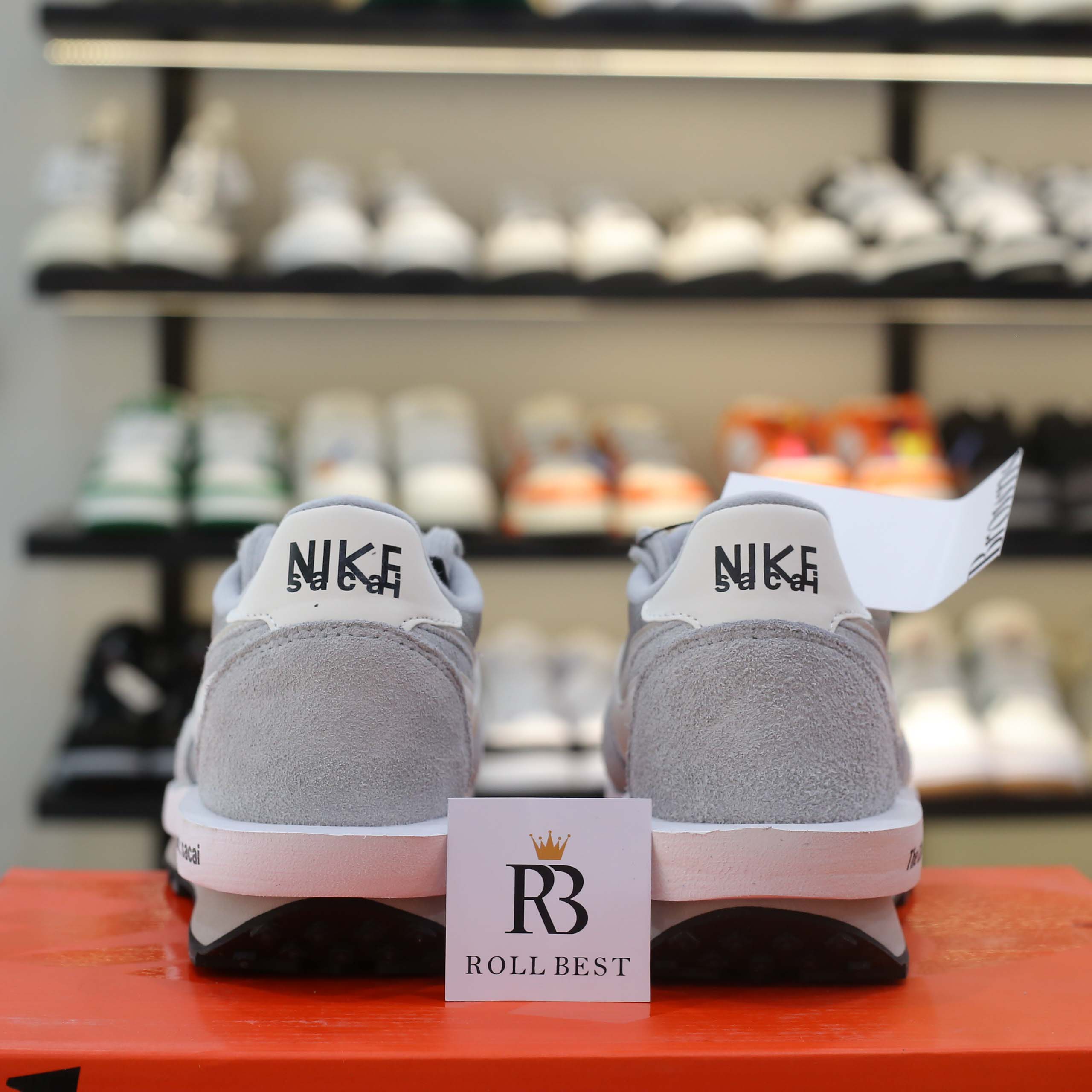 Giày Nike Fragment Design x Sacai x LDV Waffle ‘Light Smoke Grey’ Best Quality