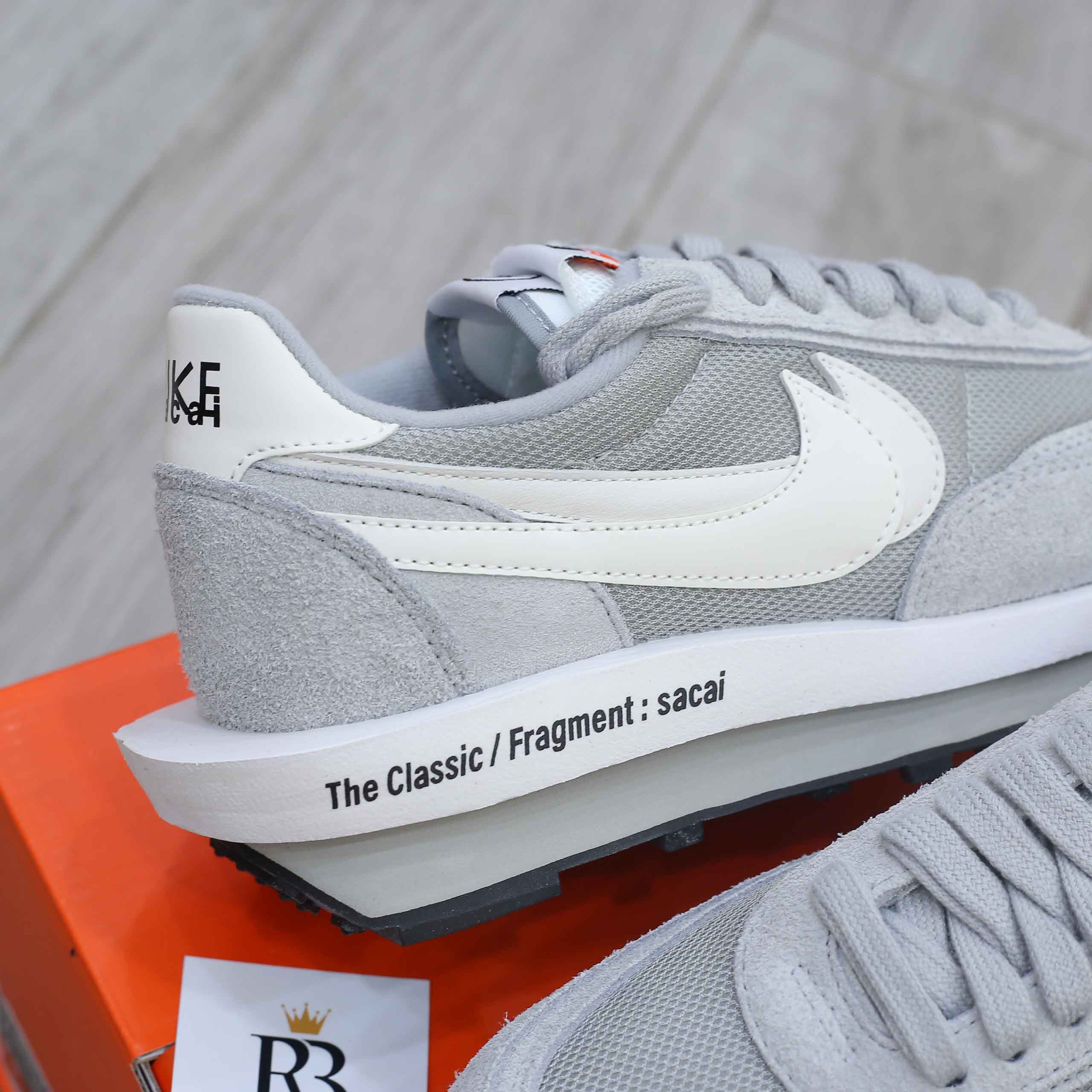 Giày Nike Fragment Design x Sacai x LDV Waffle ‘Light Smoke Grey’ Best Quality