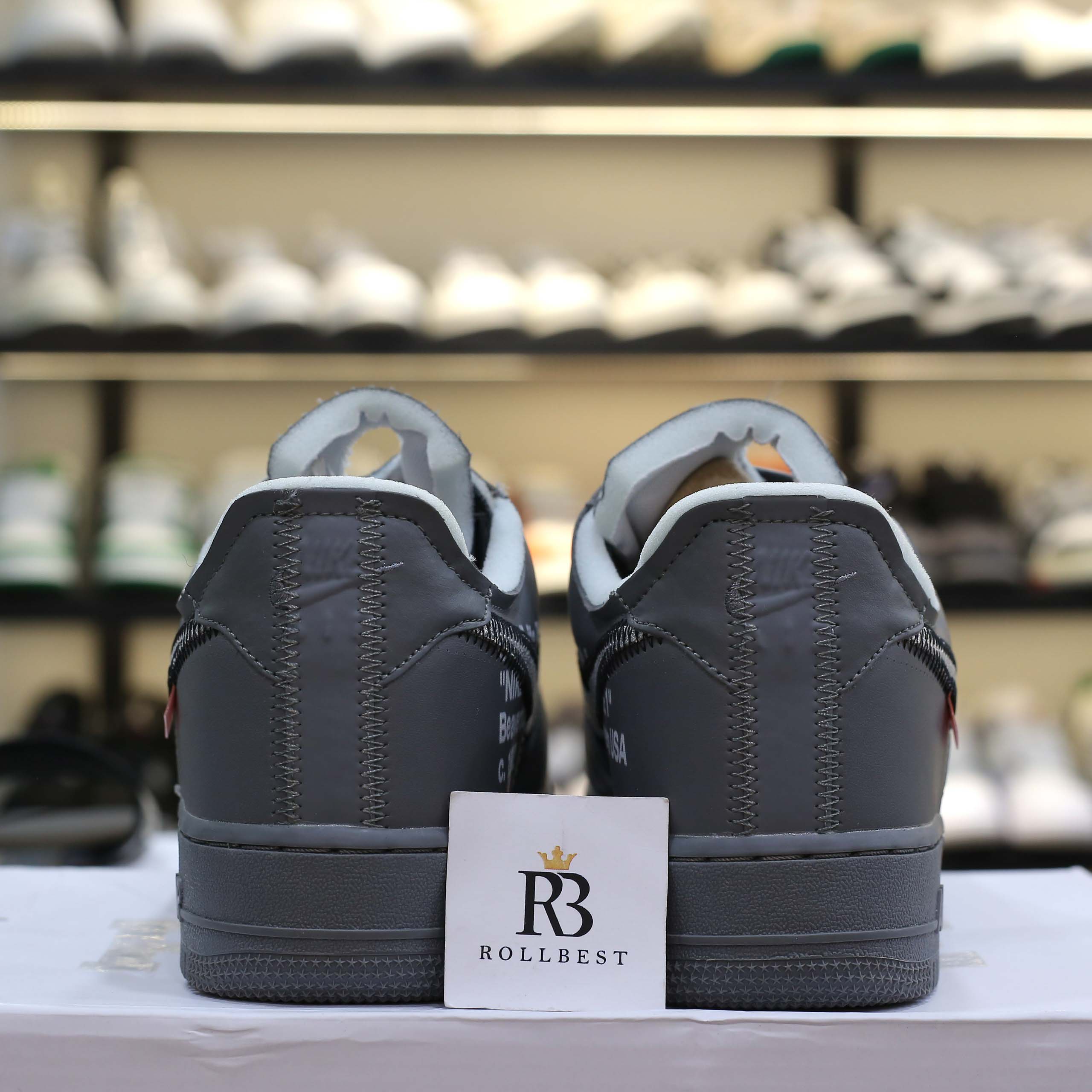 Giày Off-White x Nike Air Force 1 07 Low Dark Grey White Silver Best Quality