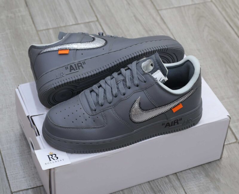 Giày Off-White x Nike Air Force 1 07 Low Dark Grey White Silver Best Quality