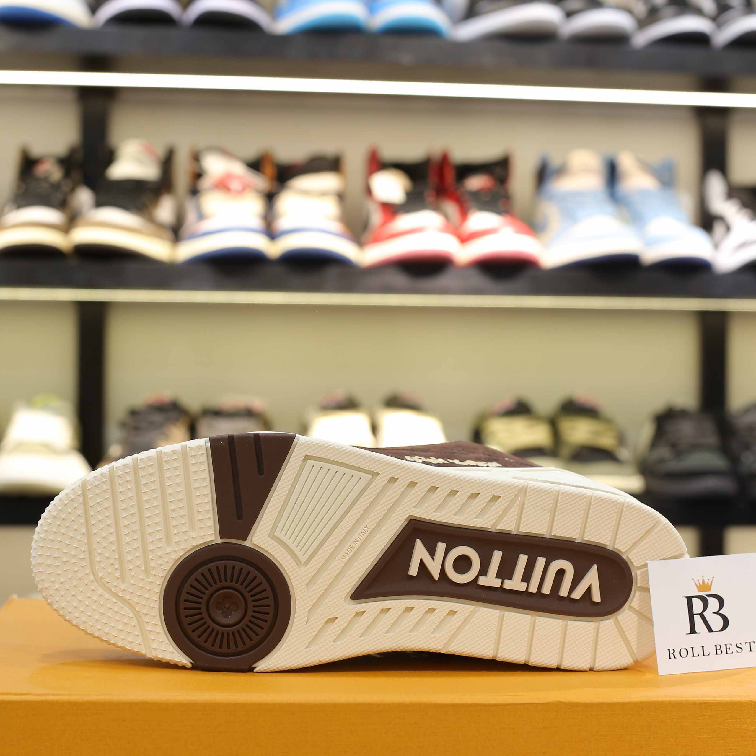 Giày Louis Vuitton LV Trainer #54 Nubuck Calf Leather Moka Brown Best Quality