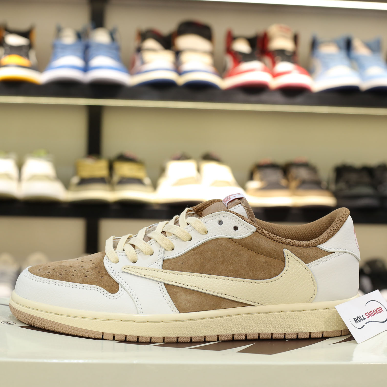 Giày Jordan 1 Low OG Travis Scott Brown Shy Like Auth