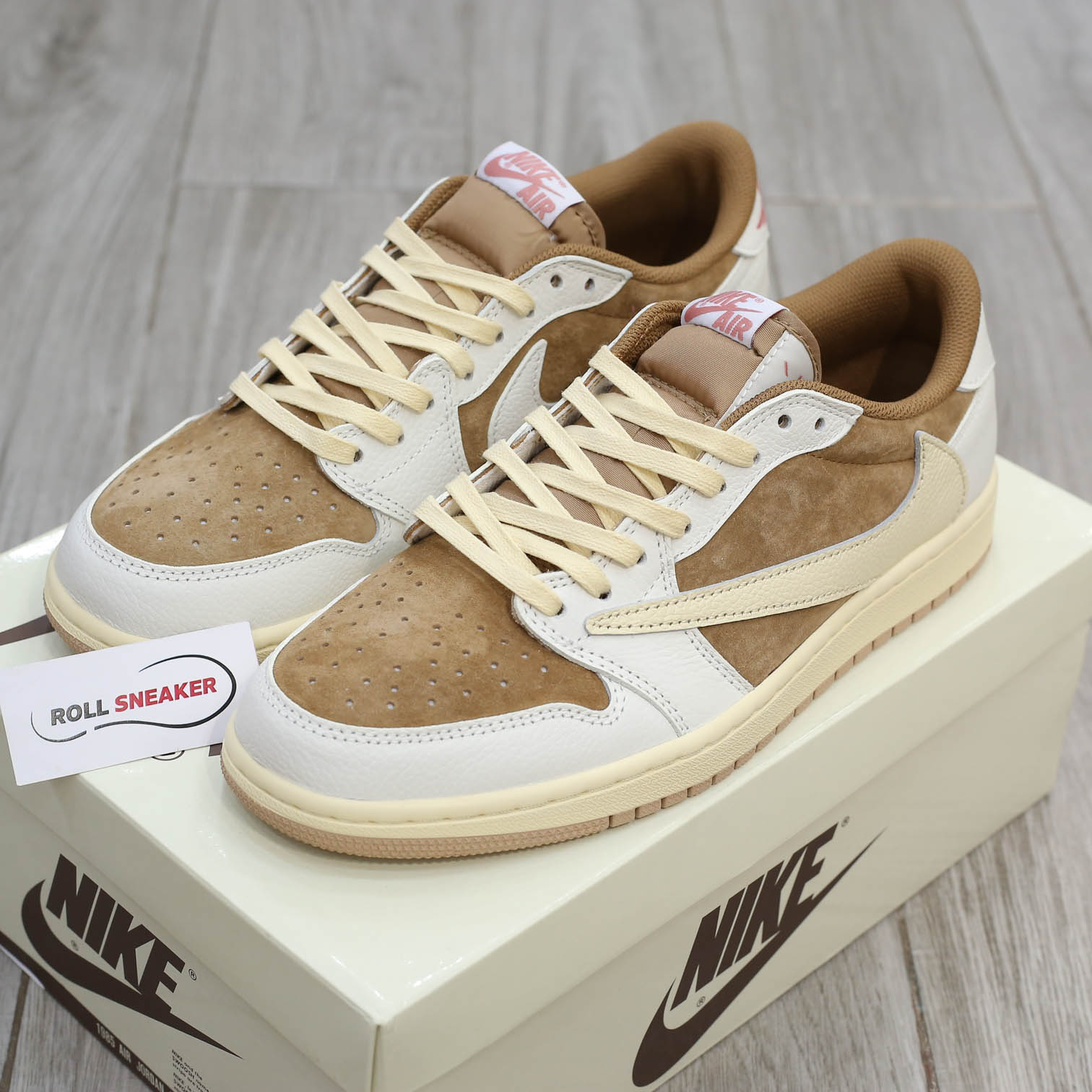 Giày Jordan 1 Low OG Travis Scott Brown Shy Like Auth