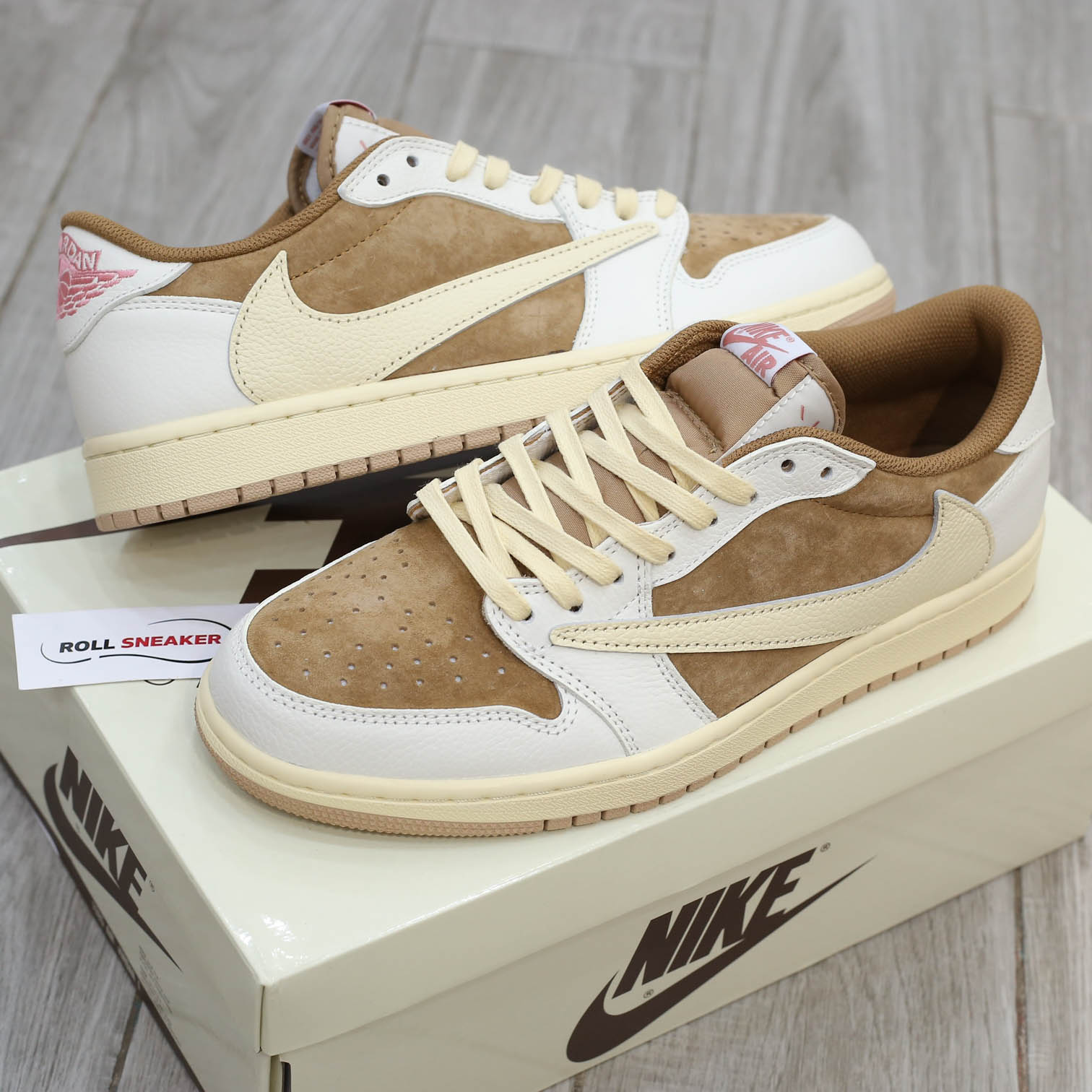 Giày Jordan 1 Low OG Travis Scott Brown Shy Like Auth