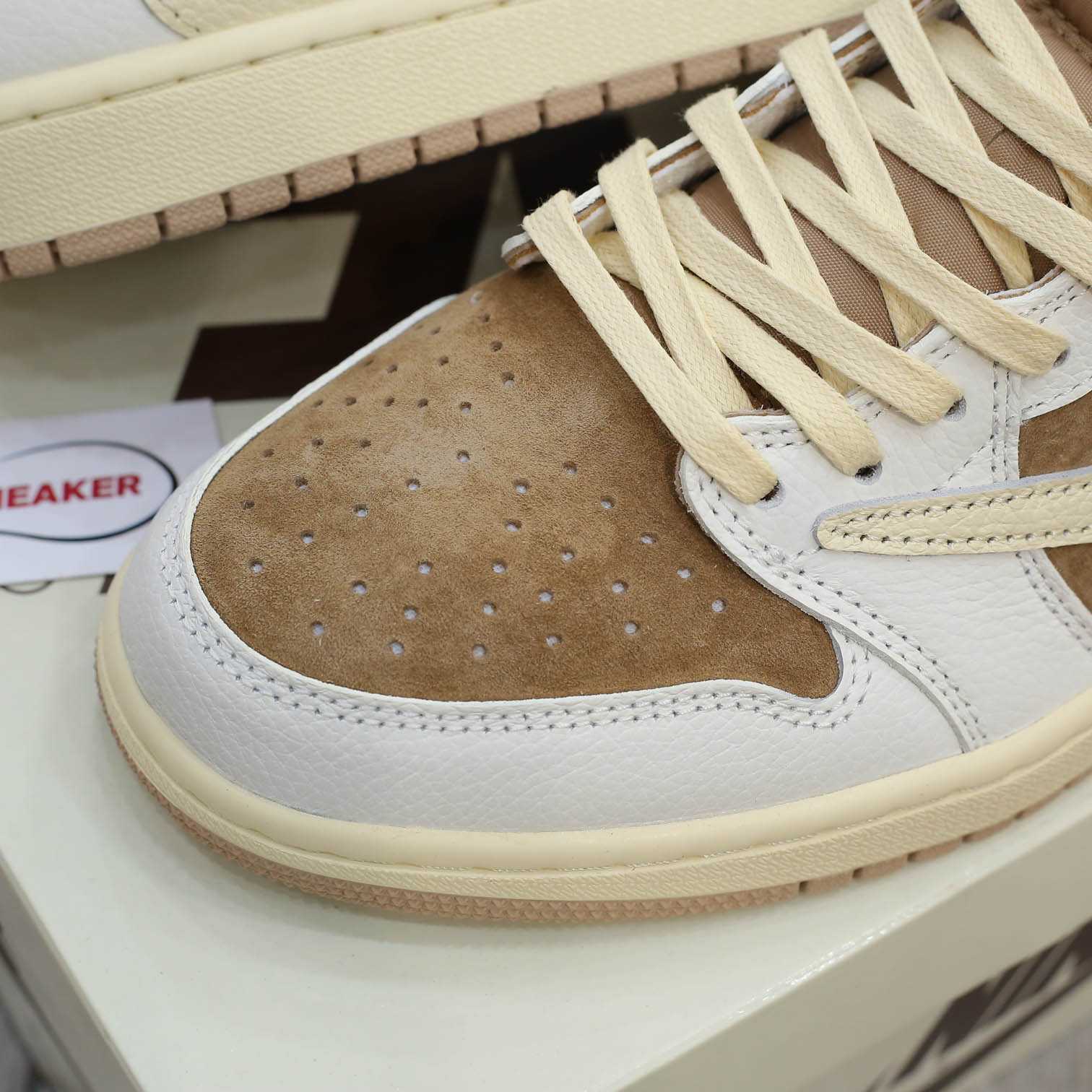 Giày Jordan 1 Low OG Travis Scott Brown Shy Like Auth