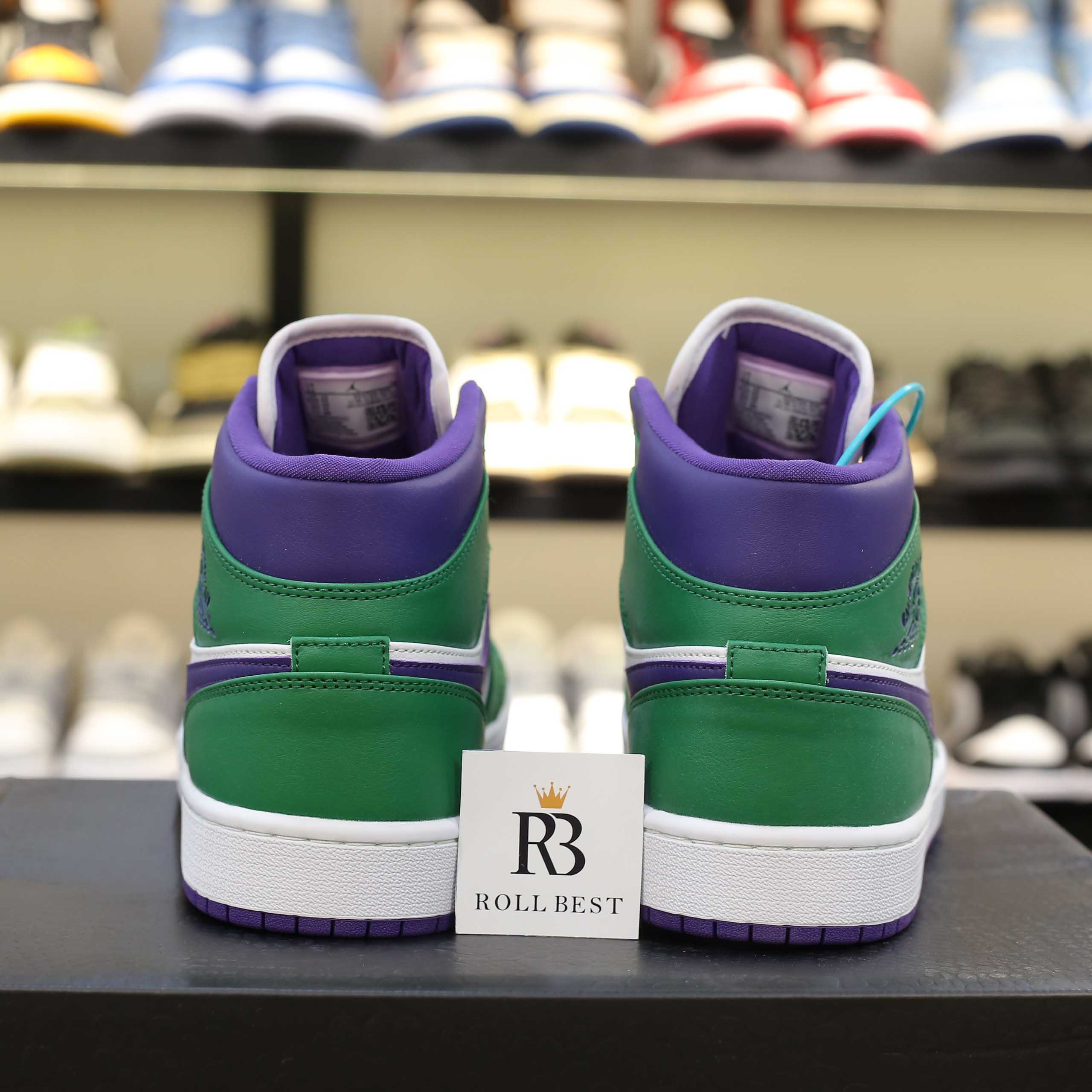 Giày Nike Air Jordan 1 Mid Incredible Hulk Like Auth