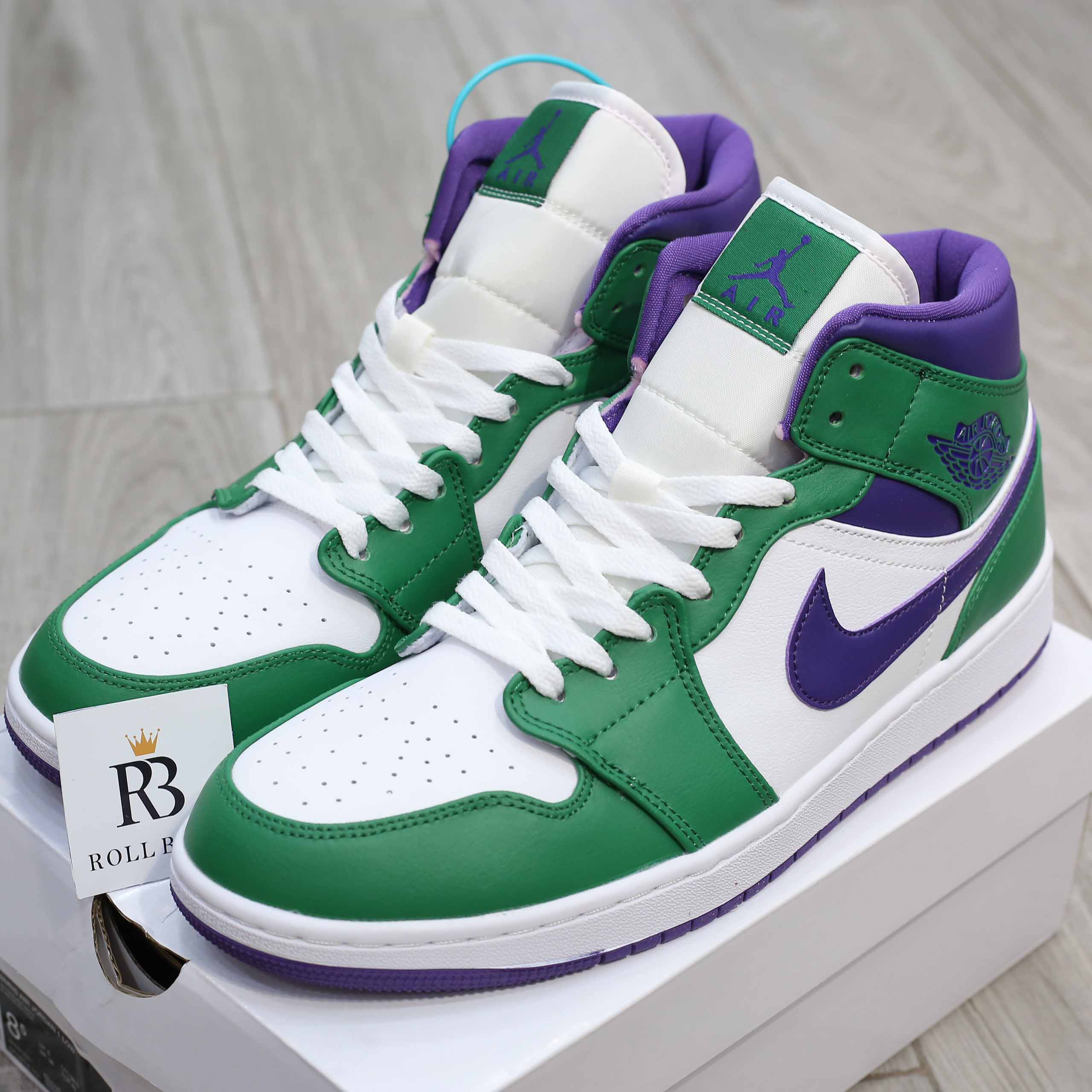 Giày Nike Air Jordan 1 Mid Incredible Hulk Like Auth