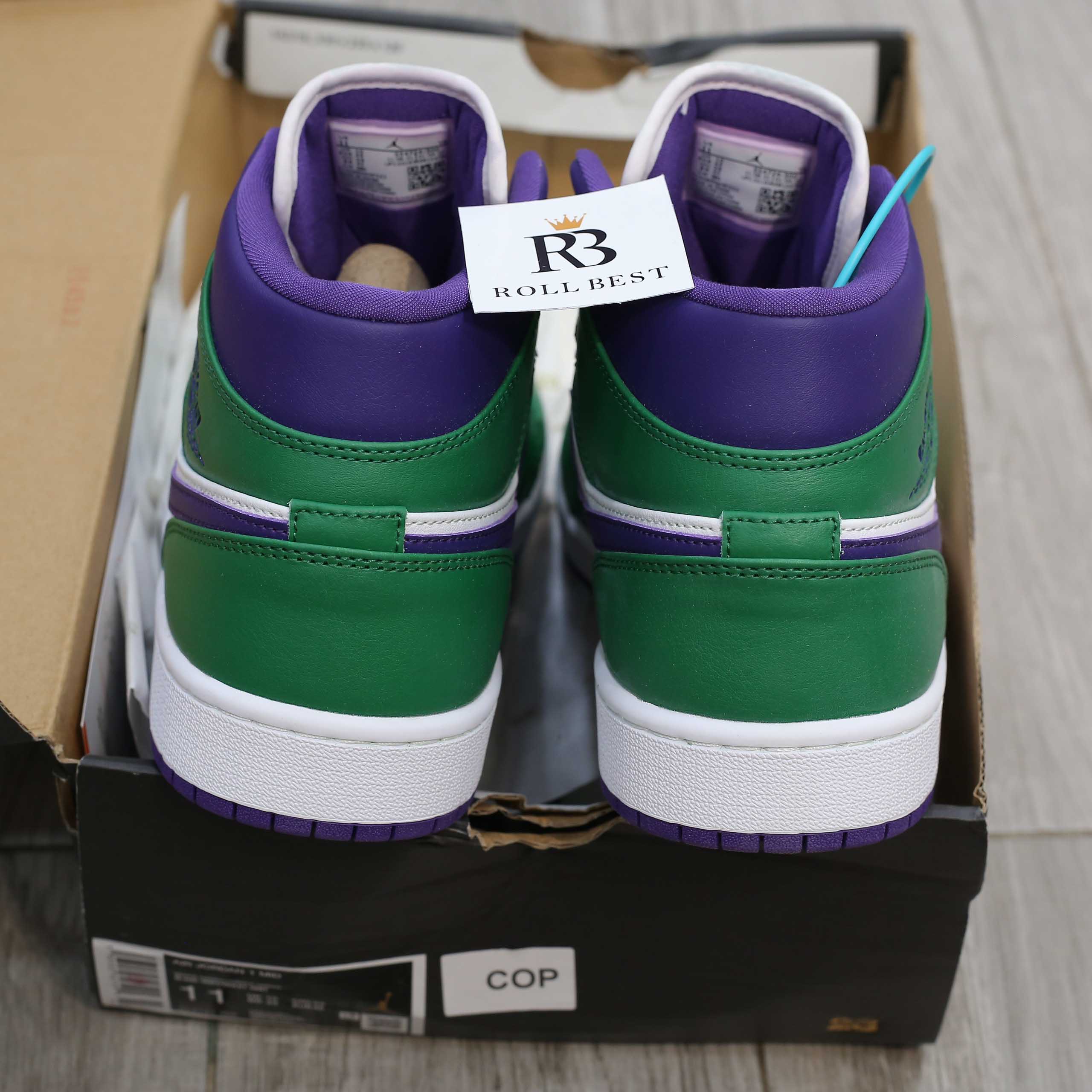 Giày Nike Air Jordan 1 Mid Incredible Hulk Like Auth