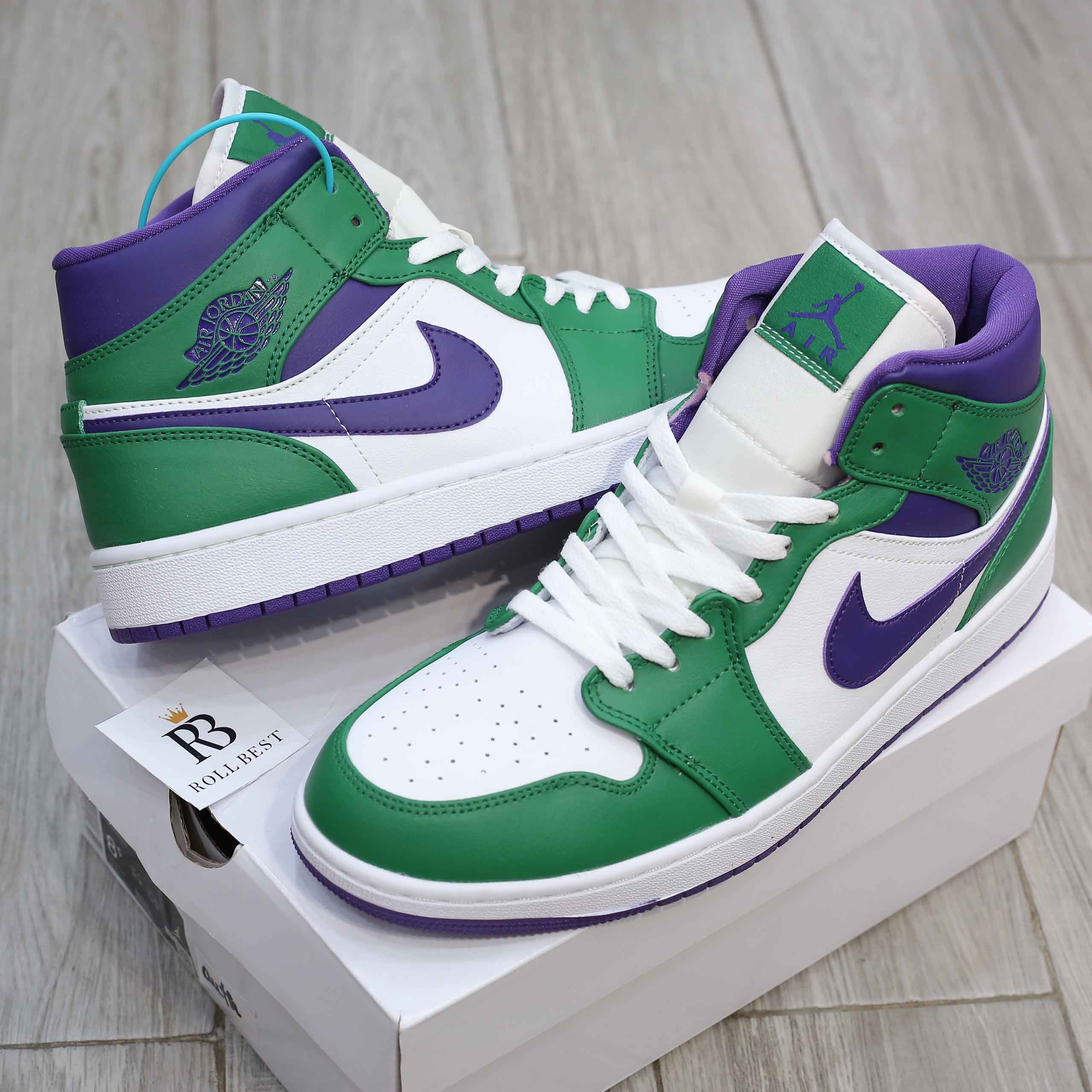Giày Nike Air Jordan 1 Mid Incredible Hulk Like Auth