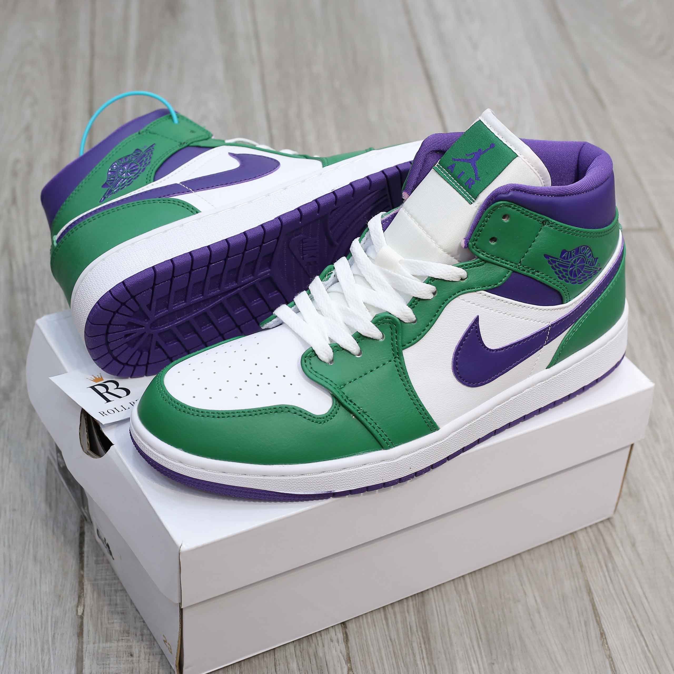 Giày Nike Air Jordan 1 Mid Incredible Hulk Like Auth