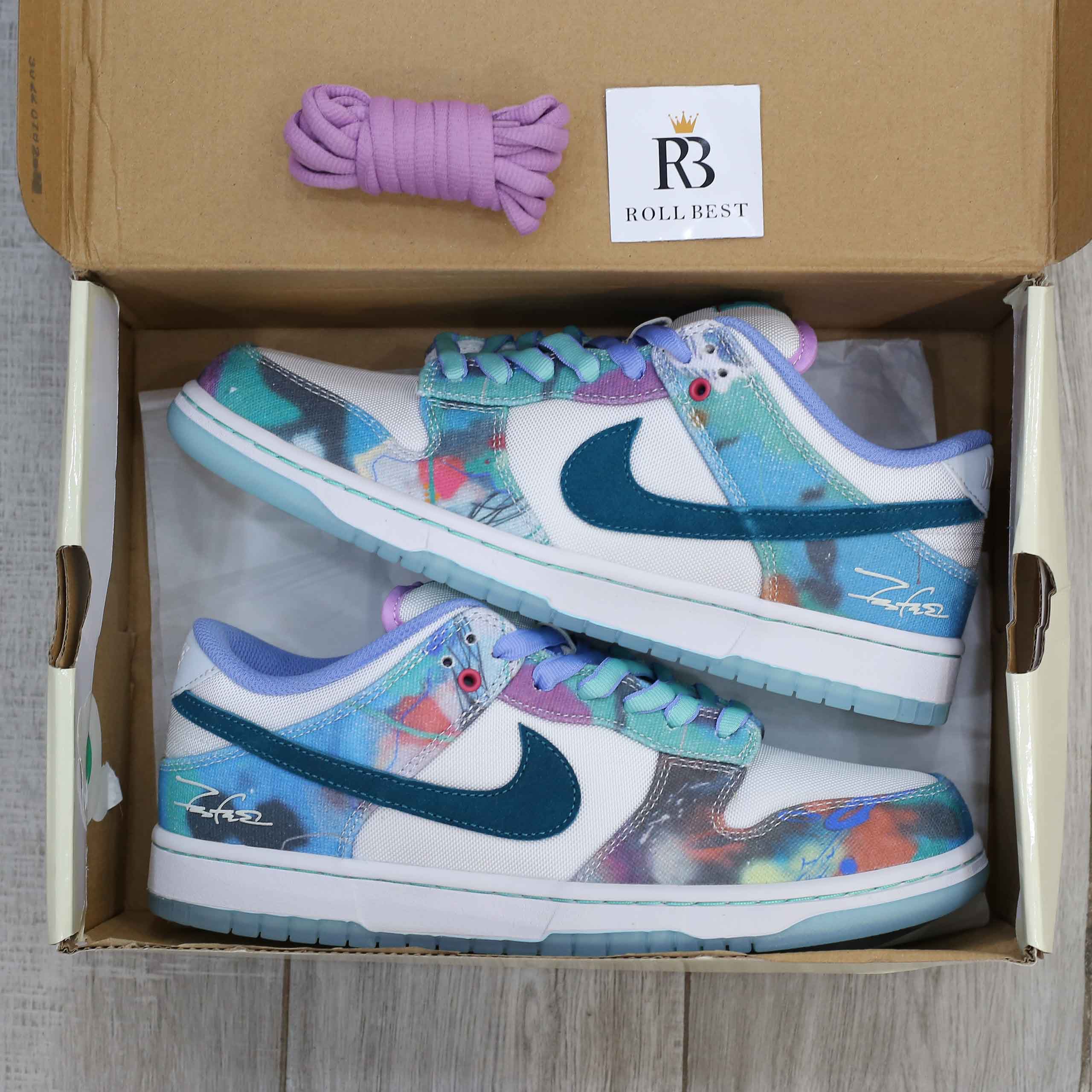 Giày Nike SB Dunk Low Futura Laboratories Bleached Aqua Best Quality
