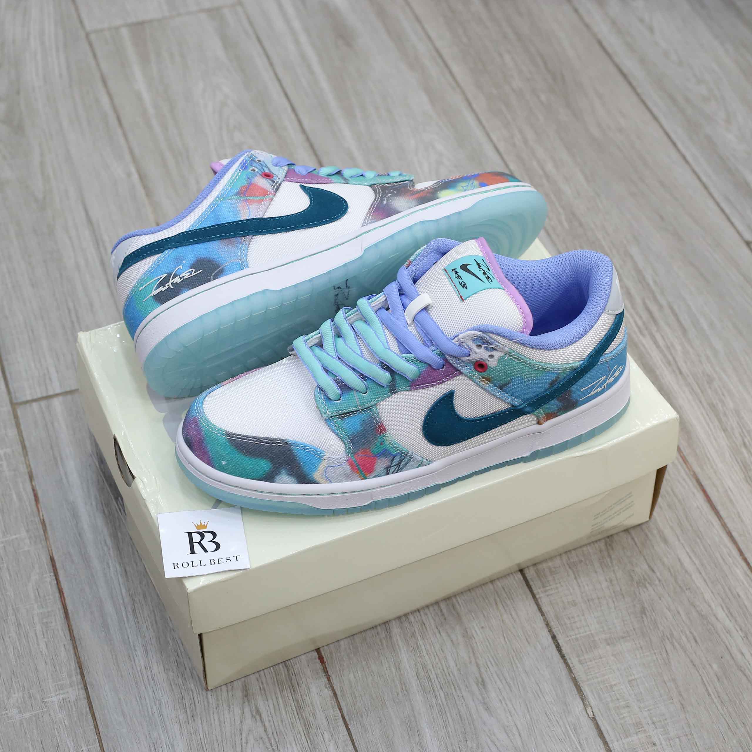 Giày Nike SB Dunk Low Futura Laboratories Bleached Aqua Best Quality