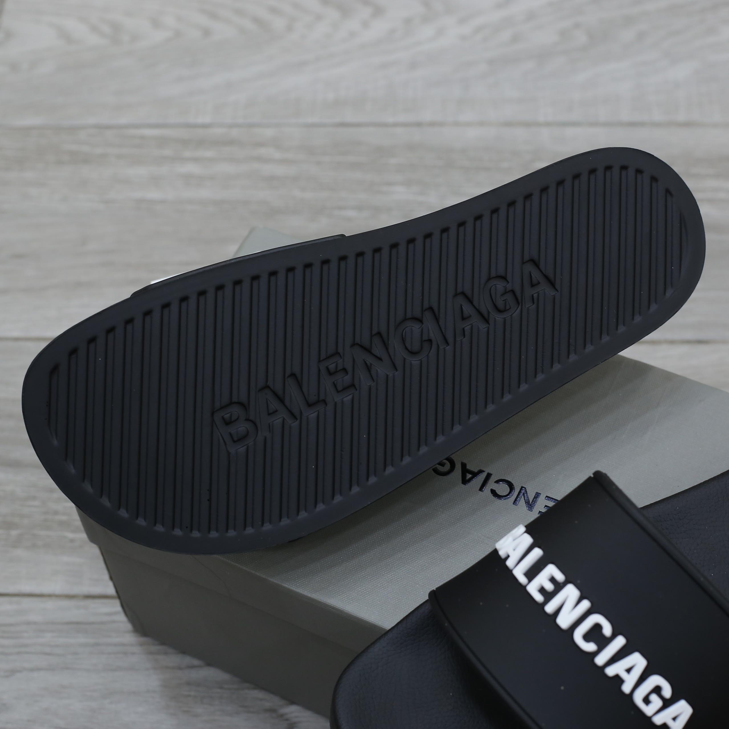 Dép Balenciaga Pool Slide Black White (Đen) Best Quality